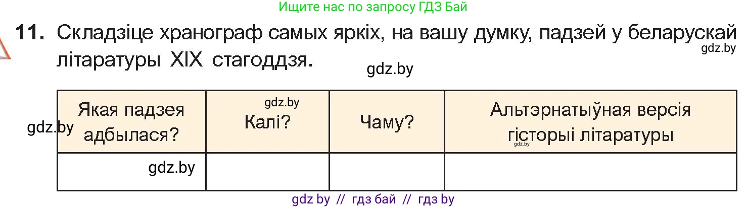 Белорусская литература (Беларуская літаратура), 10 класс Учебник, авторы: Бязлепкіна-Чарнякевіч Аксана Пятроўна, Акушэвіч Андрэй Аляксандравіч, Воюш Інга Дзмітрыеўна, Еўмянькоў В І, Заяц Н В, Караткевіч В І, Кузьміч Н В, Скакоўская А У, Часнок І Ч, издательство Нацыянальны інстытут адукацыі, Минск, 2020, зелёного цвета, страница 78, номер 11, Условие