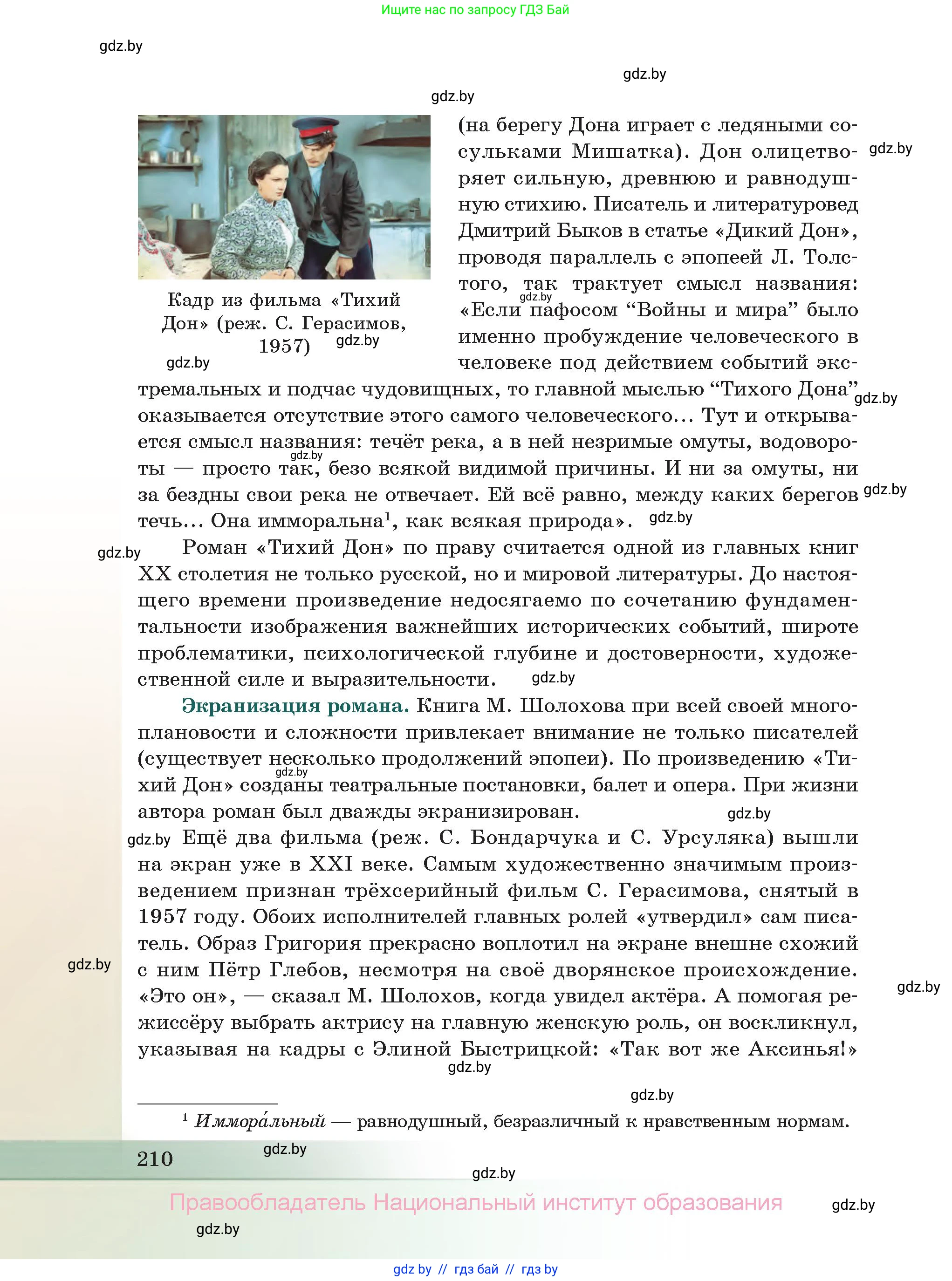 Русская литература, 11 класс Учебник, авторы: Сенькевич Татьяна Васильевна, Капшай Наталья Павловна, Кушнерёва Людмила Алексеевна, Темушева Екатерина Александровна, издательство Национальный институт образования, Минск, 2021, страница 210