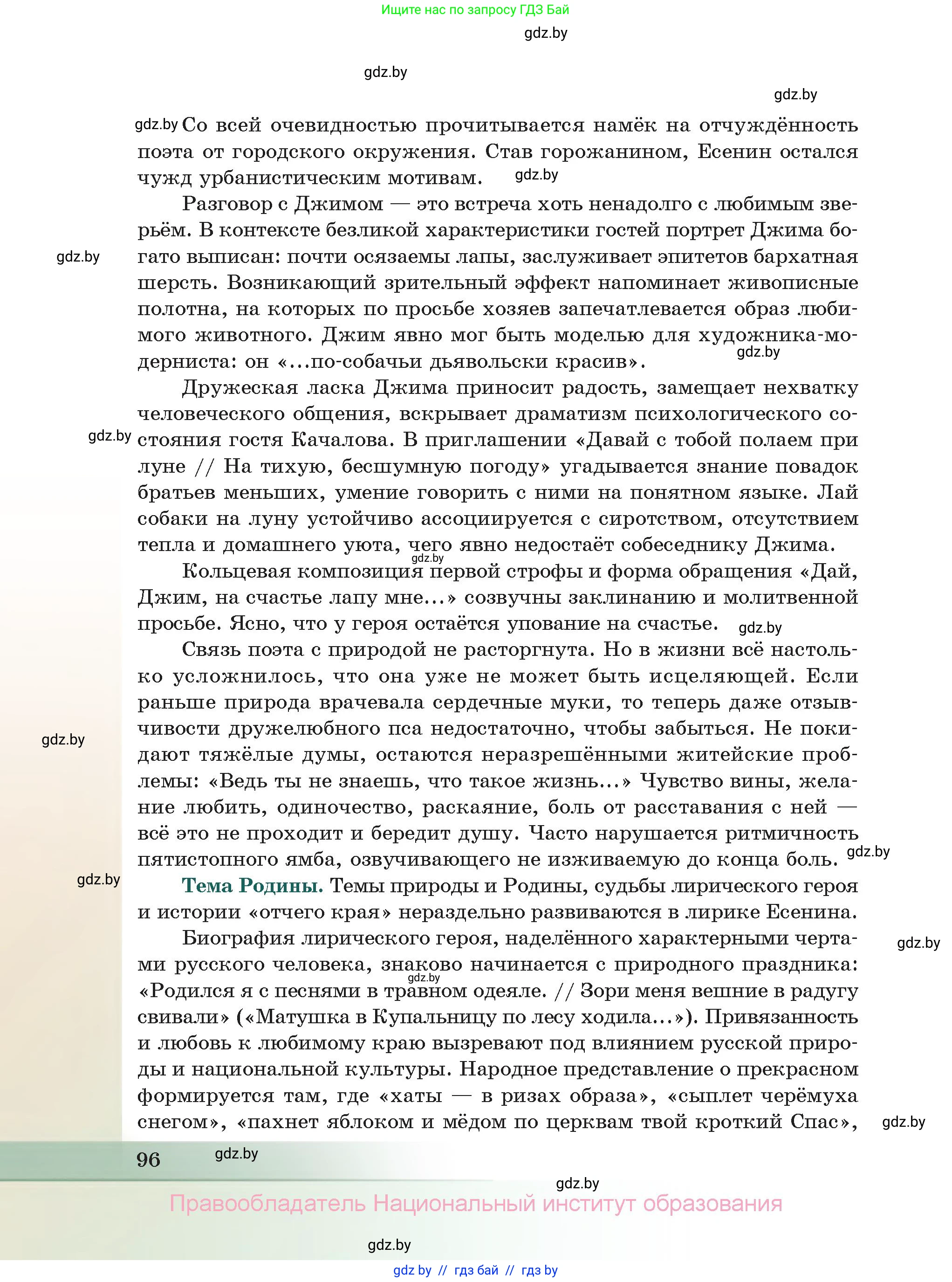 Русская литература, 11 класс Учебник, авторы: Сенькевич Татьяна Васильевна, Капшай Наталья Павловна, Кушнерёва Людмила Алексеевна, Темушева Екатерина Александровна, издательство Национальный институт образования, Минск, 2021, страница 96