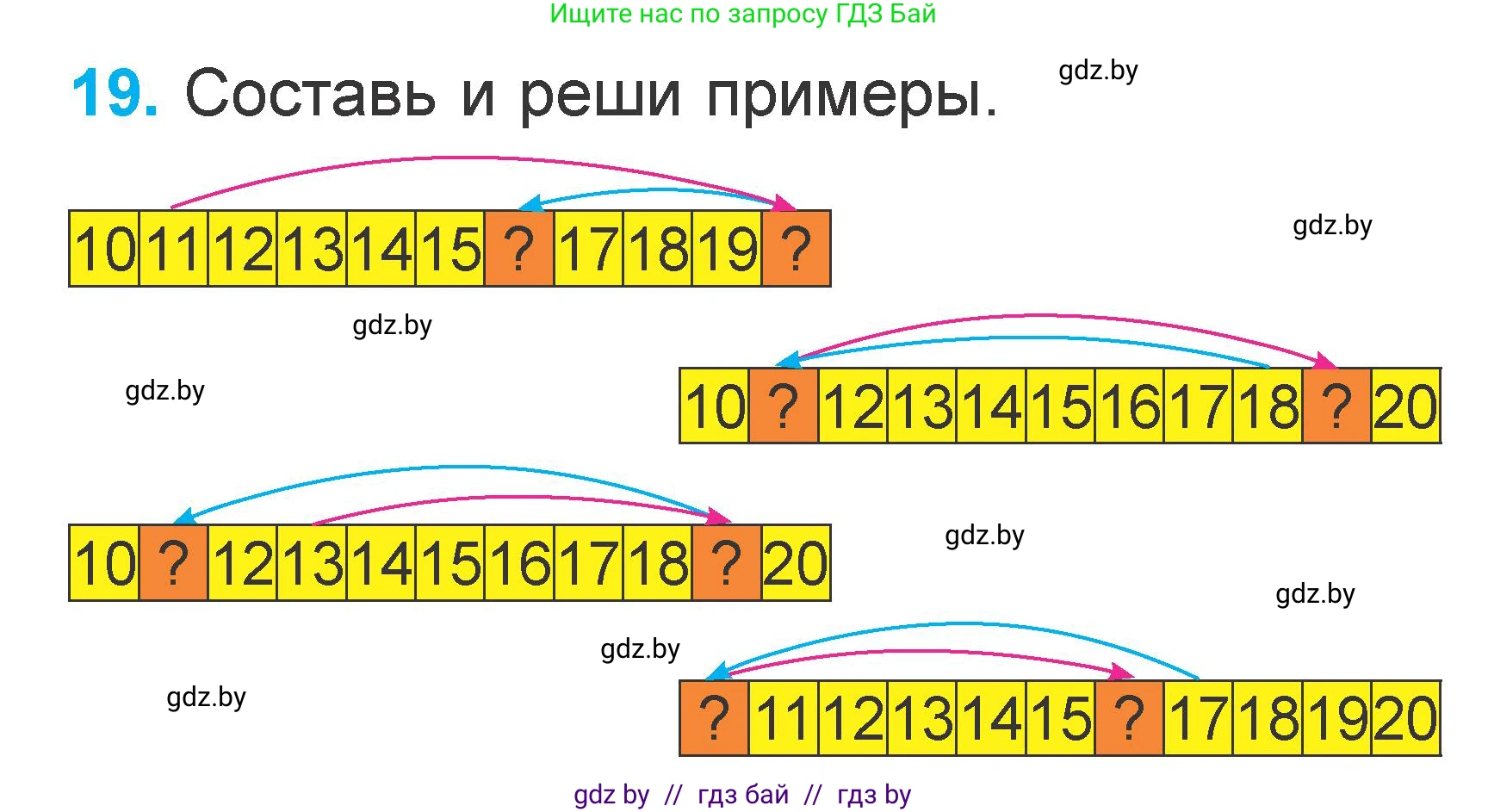 Математика, 1 класс Учебник, авторы: Муравьева Галина Леонидовна, Урбан Мария Анатольевна, издательство Академия образования, Минск, 2024, Часть 2, страница 124, номер 19, Условие