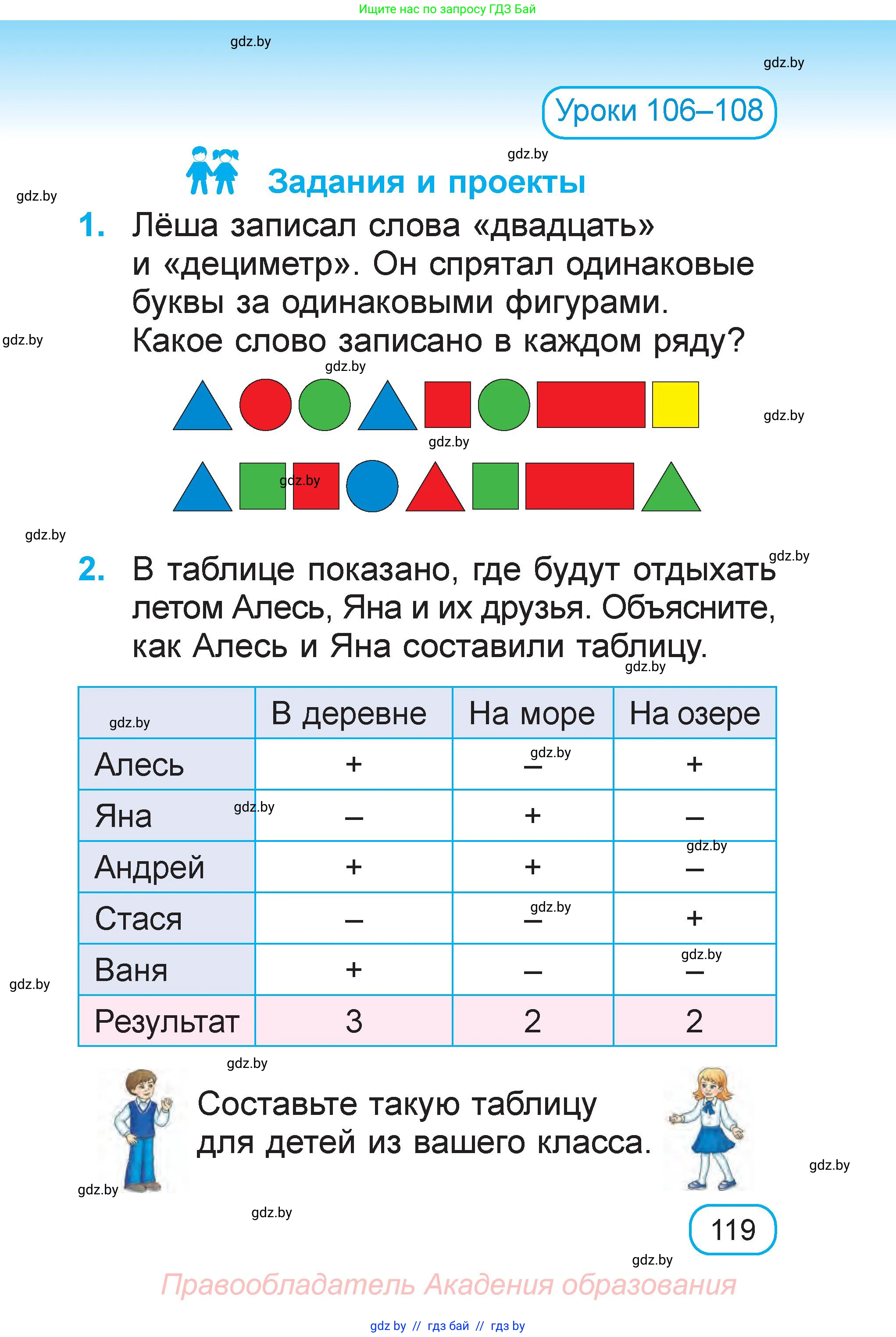 Математика, 1 класс Учебник, авторы: Муравьева Галина Леонидовна, Урбан Мария Анатольевна, издательство Академия образования, Минск, 2024, Часть 2, страница 119