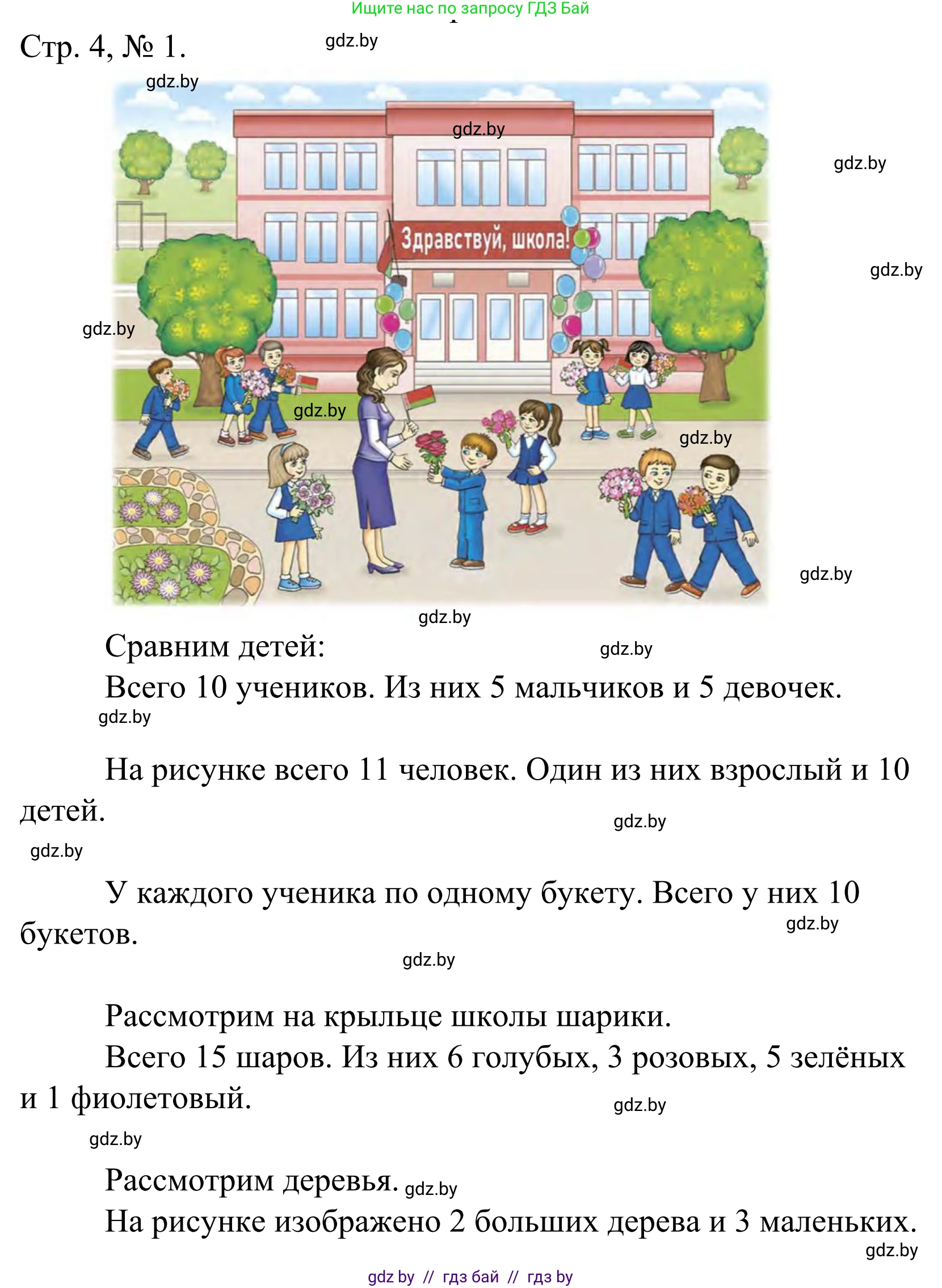 Математика, 1 класс Учебник, авторы: Муравьева Галина Леонидовна, Урбан Мария Анатольевна, издательство Академия образования, Минск, 2024, Часть 1, страница 4, номер 1, Решение