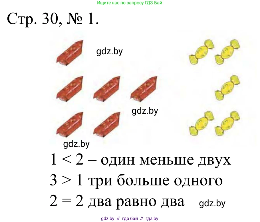 Математика, 1 класс Учебник, авторы: Муравьева Галина Леонидовна, Урбан Мария Анатольевна, издательство Академия образования, Минск, 2024, Часть 1, страница 30, номер 1, Решение