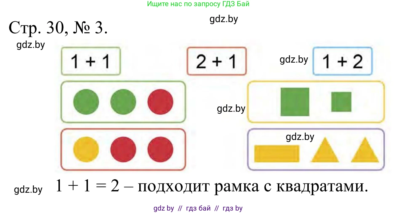 Математика, 1 класс Учебник, авторы: Муравьева Галина Леонидовна, Урбан Мария Анатольевна, издательство Академия образования, Минск, 2024, Часть 1, страница 30, номер 3, Решение