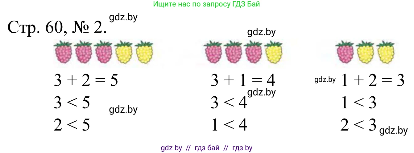 Математика, 1 класс Учебник, авторы: Муравьева Галина Леонидовна, Урбан Мария Анатольевна, издательство Академия образования, Минск, 2024, Часть 1, страница 60, номер 2, Решение