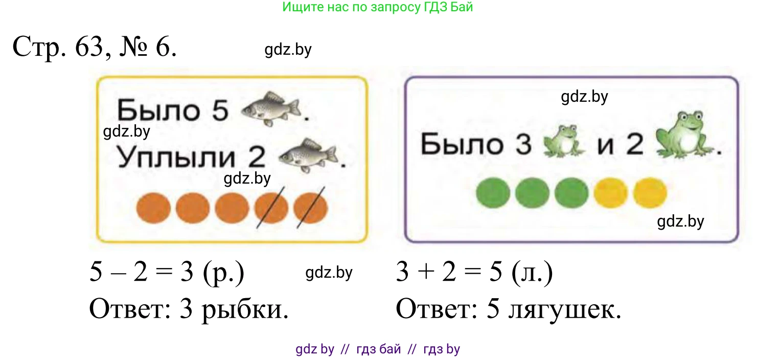 Математика, 1 класс Учебник, авторы: Муравьева Галина Леонидовна, Урбан Мария Анатольевна, издательство Академия образования, Минск, 2024, Часть 1, страница 63, номер 6, Решение