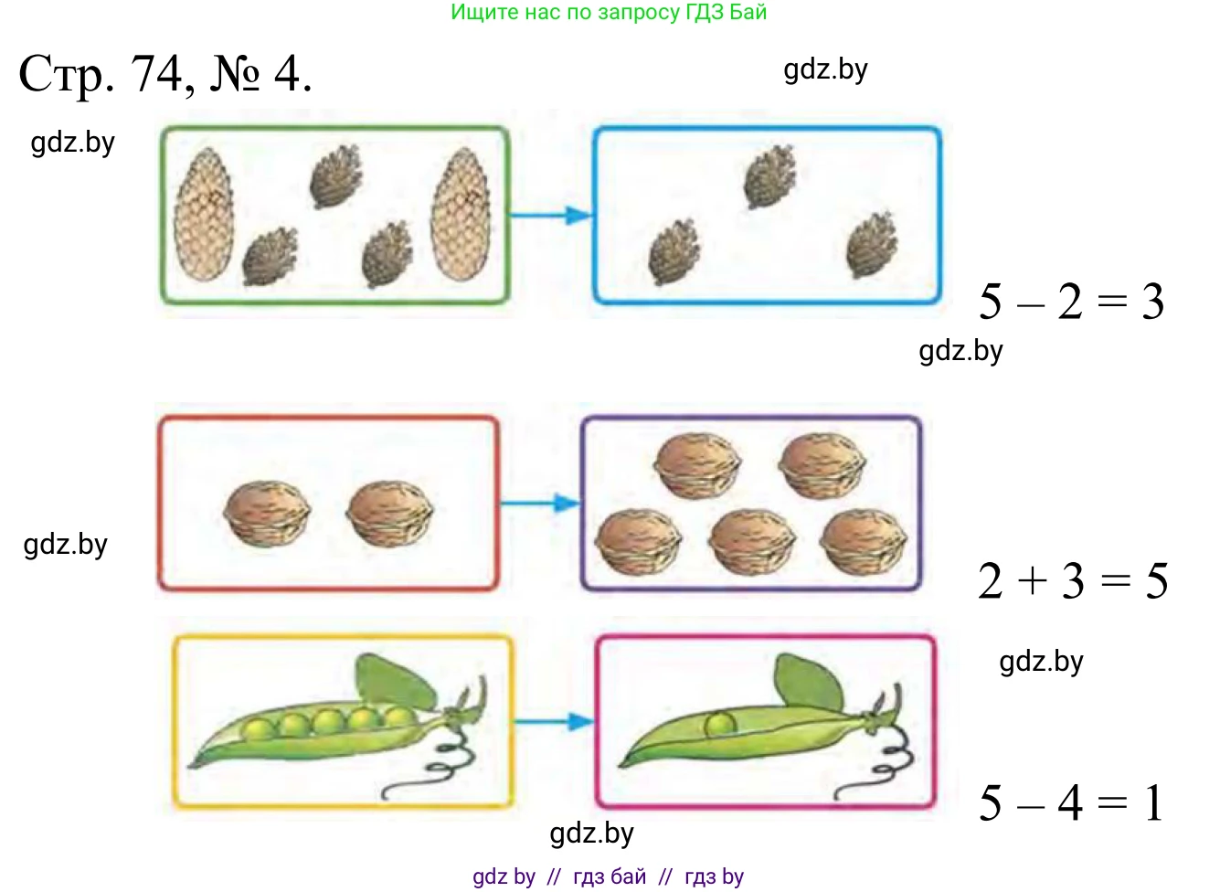 Математика, 1 класс Учебник, авторы: Муравьева Галина Леонидовна, Урбан Мария Анатольевна, издательство Академия образования, Минск, 2024, Часть 1, страница 74, номер 4, Решение