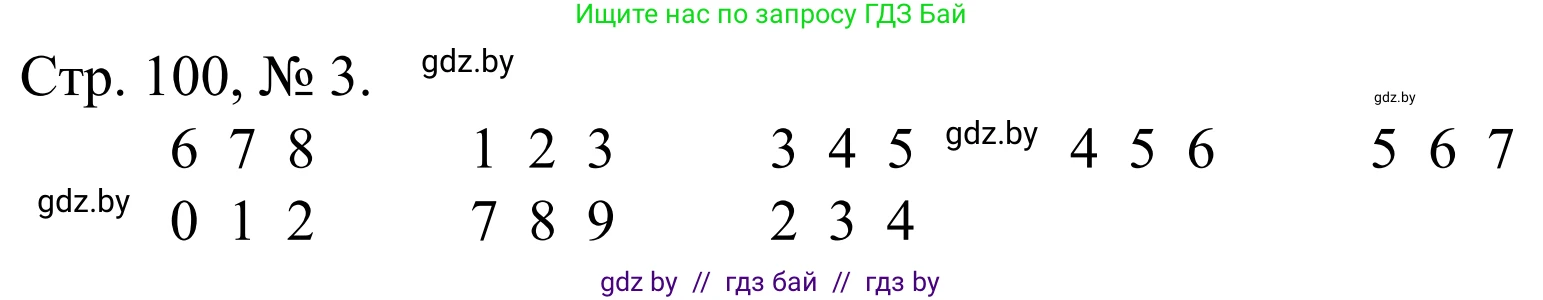 Математика, 1 класс Учебник, авторы: Муравьева Галина Леонидовна, Урбан Мария Анатольевна, издательство Академия образования, Минск, 2024, Часть 1, страница 100, номер 3, Решение