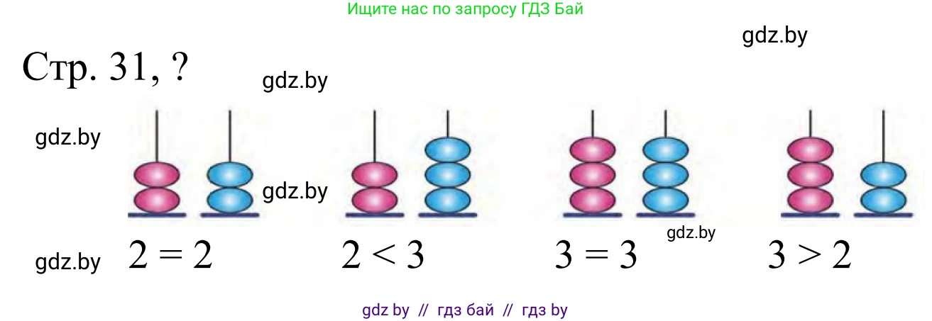 Математика, 1 класс Учебник, авторы: Муравьева Галина Леонидовна, Урбан Мария Анатольевна, издательство Академия образования, Минск, 2024, Часть 1, страница 31, Решение