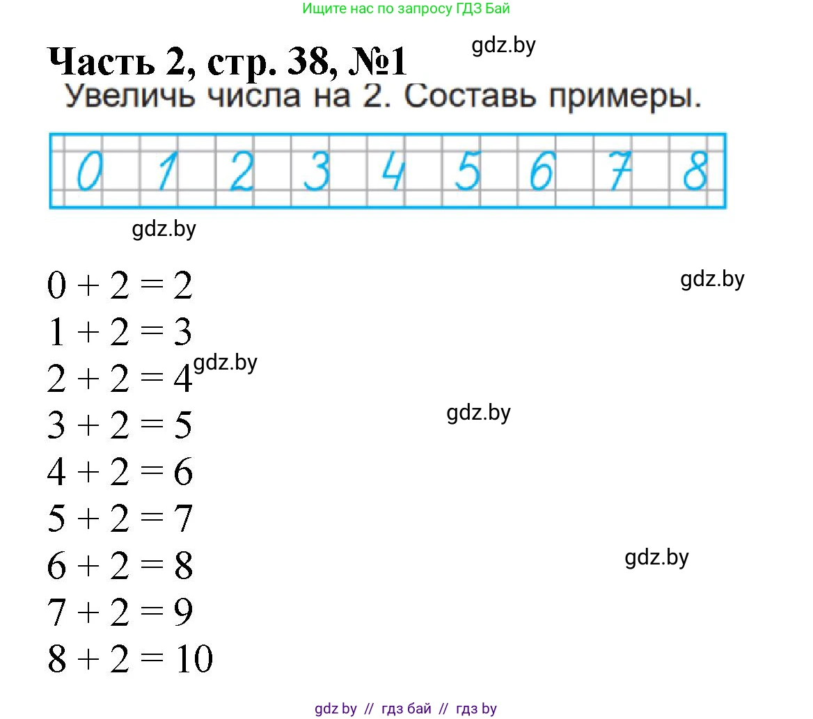 Математика, 1 класс Учебник, авторы: Муравьева Галина Леонидовна, Урбан Мария Анатольевна, издательство Академия образования, Минск, 2024, Часть 2, страница 38, номер 1, Решение