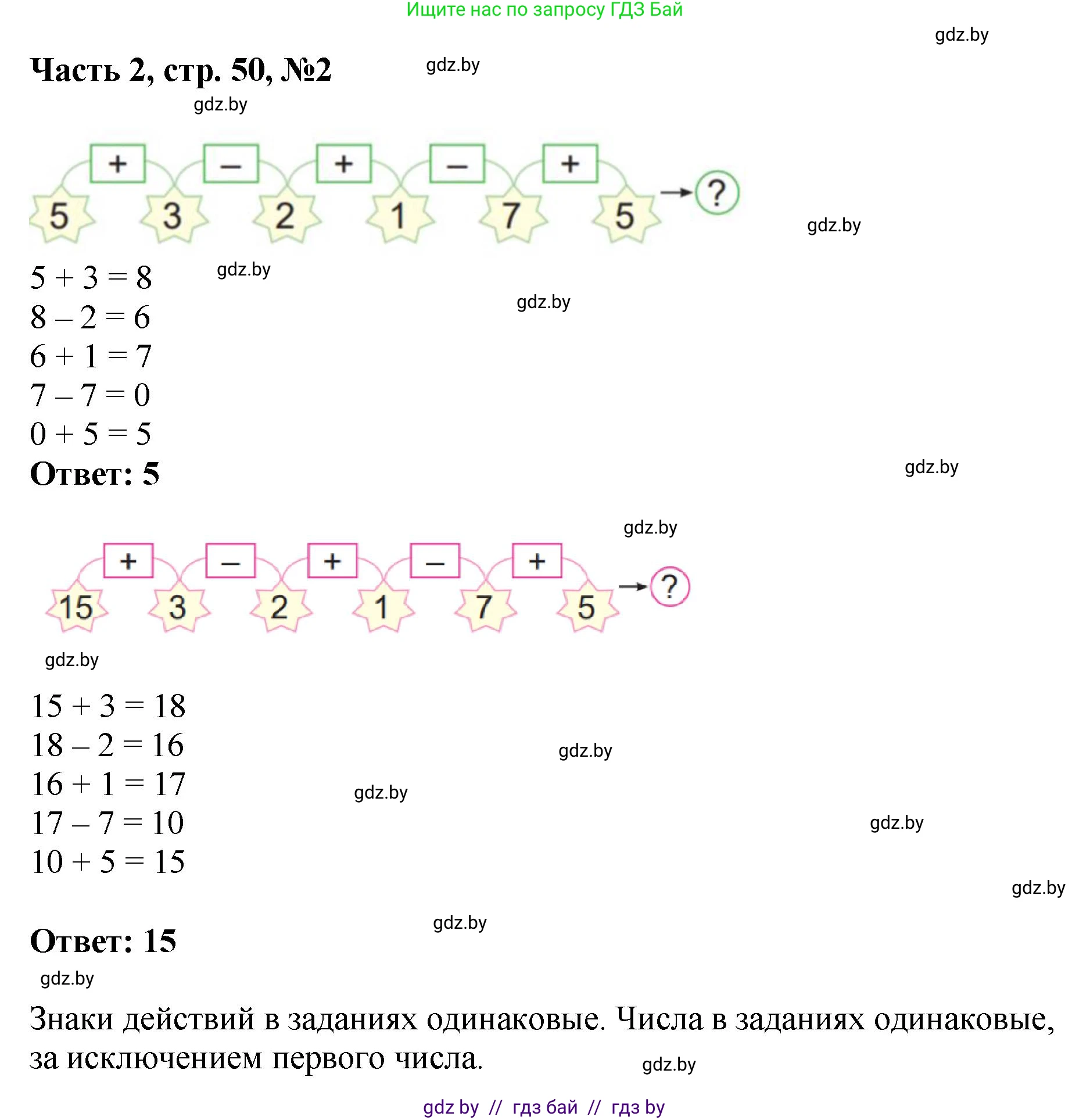 Математика, 1 класс Учебник, авторы: Муравьева Галина Леонидовна, Урбан Мария Анатольевна, издательство Академия образования, Минск, 2024, Часть 2, страница 50, номер 2, Решение