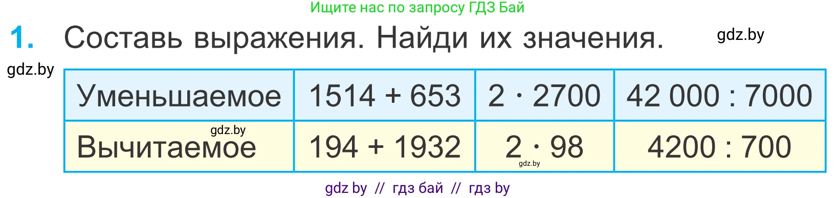 Математика, 4 класс Учебник, авторы: Муравьева Галина Леонидовна, Урбан Мария Анатольевна, издательство Национальный институт образования, Минск, 2022, розового цвета, Часть 1, страница 104, номер 1, Условие