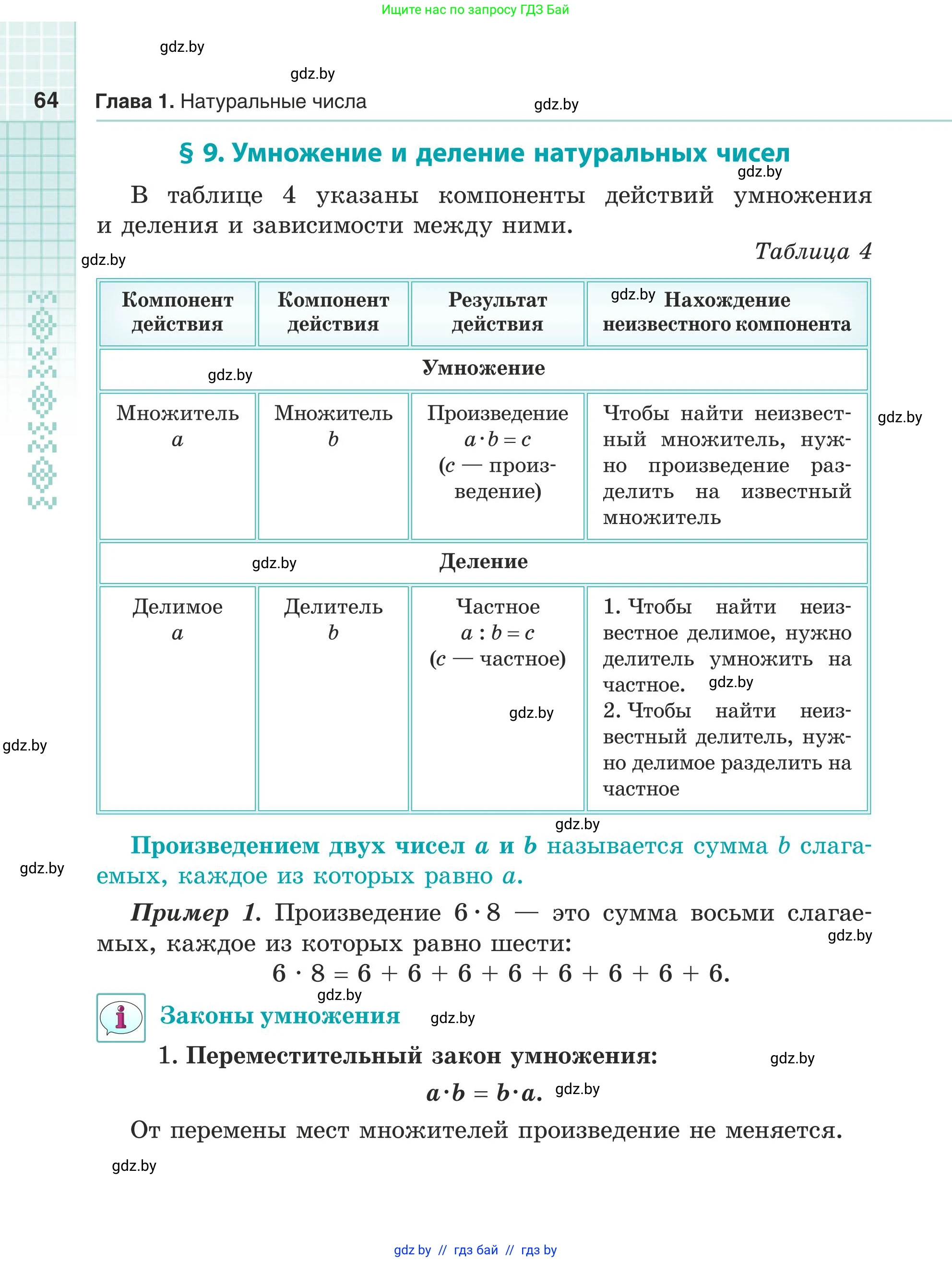Математика, 5 класс Учебник, авторы: Герасимов Валерий Дмитриевич, Пирютко Ольга Николаевна, Лобанов Александр Павлович, издательство Адукацыя i выхаванне, Минск, 2025, белого цвета, страница 64