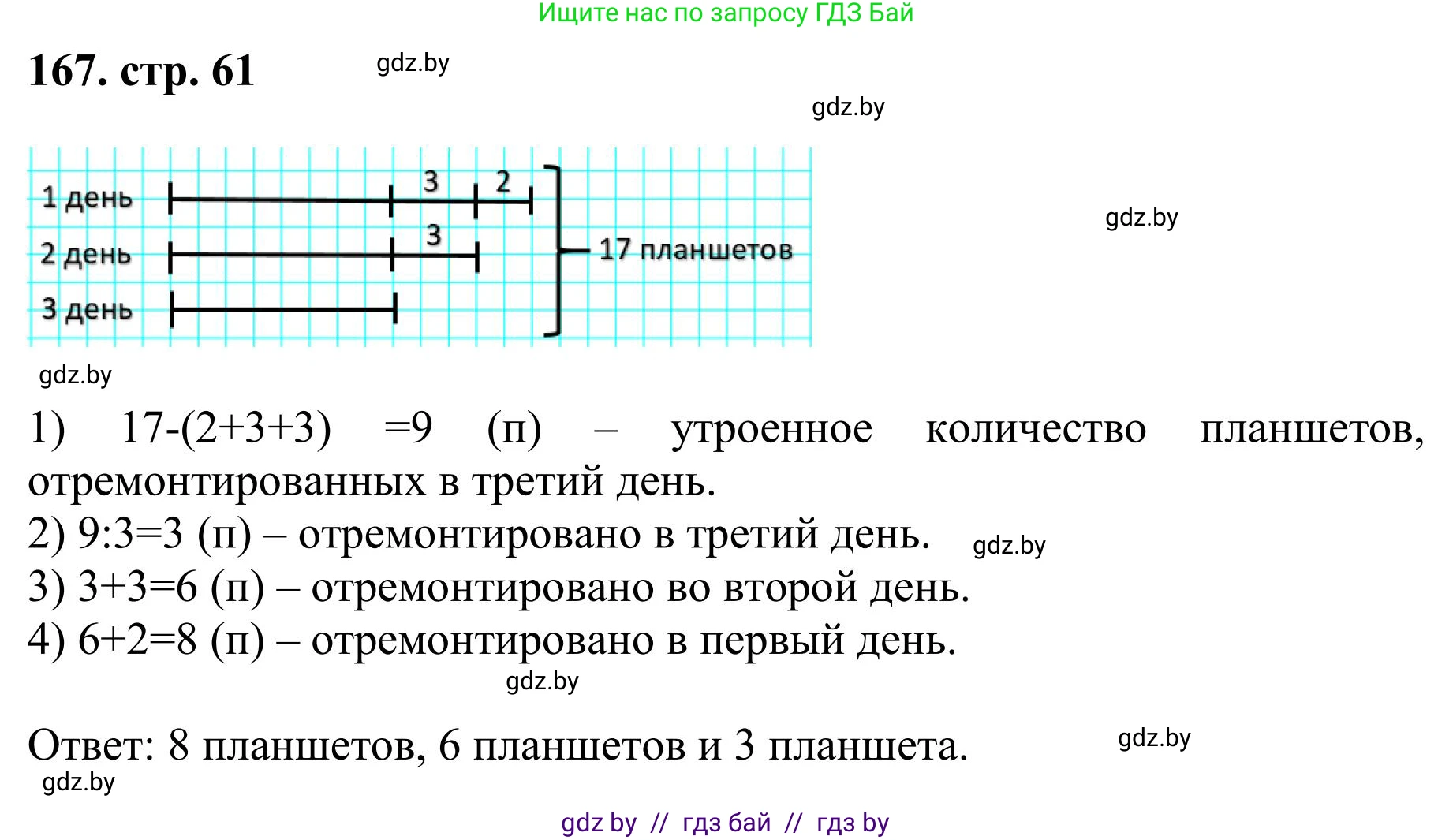 Математика, 5 класс Учебник, авторы: Герасимов Валерий Дмитриевич, Пирютко Ольга Николаевна, Лобанов Александр Павлович, издательство Адукацыя i выхаванне, Минск, 2025, белого цвета, Часть 1, страница 61, номер 167, Решение 2025