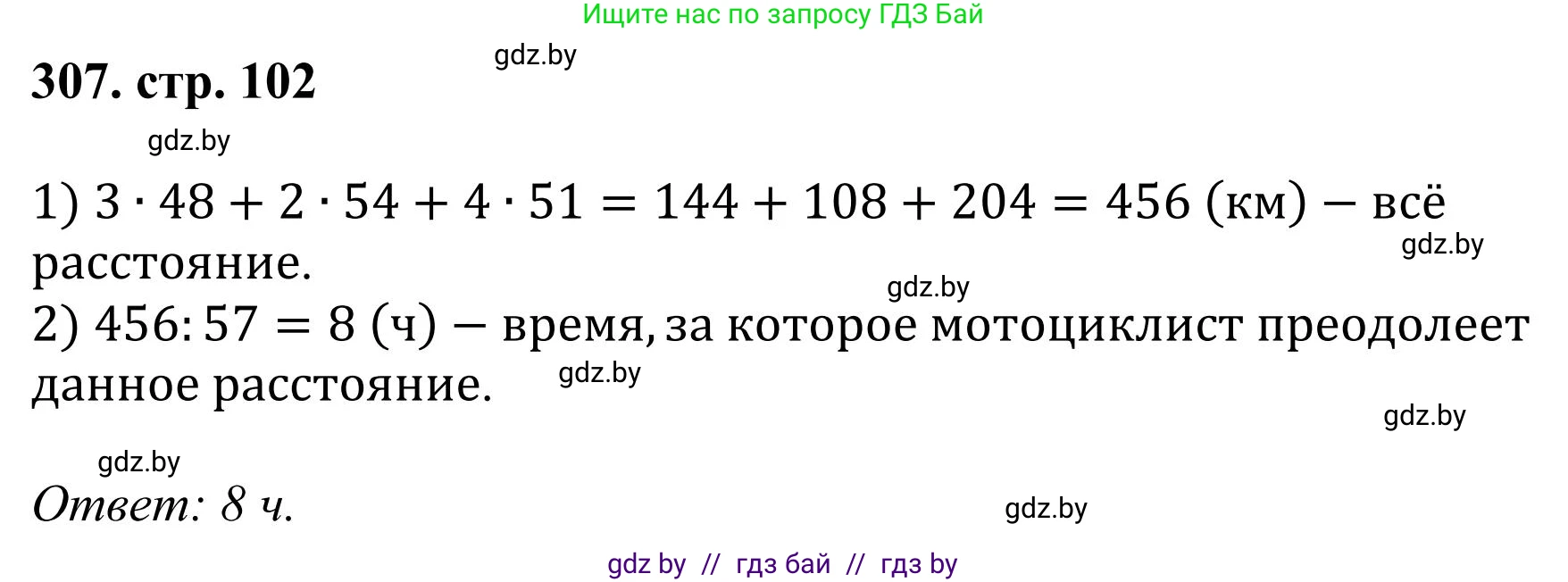 Математика, 5 класс Учебник, авторы: Герасимов Валерий Дмитриевич, Пирютко Ольга Николаевна, Лобанов Александр Павлович, издательство Адукацыя i выхаванне, Минск, 2025, белого цвета, Часть 1, страница 102, номер 307, Решение 2025