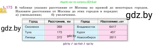 Математика, 5 класс Учебник, авторы: Виленкин Наум Яковлевич, Жохов Владимир Иванович, Чесноков Александр Семёнович, Александрова Лилия Александровна, Шварцбурд Семён Исаакович, издательство Просвещение, Москва, 2023, белого цвета, Часть 1, страница 35, номер 1.173, Условие
