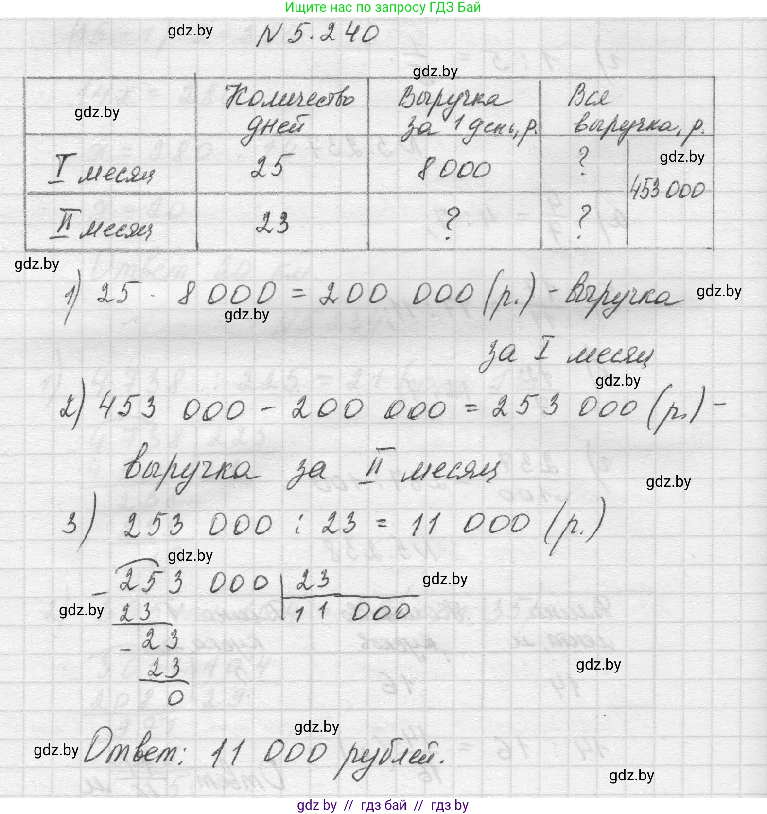 Математика, 5 класс Учебник, авторы: Виленкин Наум Яковлевич, Жохов Владимир Иванович, Чесноков Александр Семёнович, Александрова Лилия Александровна, Шварцбурд Семён Исаакович, издательство Просвещение, Москва, 2023, белого цвета, Часть 2, страница 41, номер 5.240, Решение 1