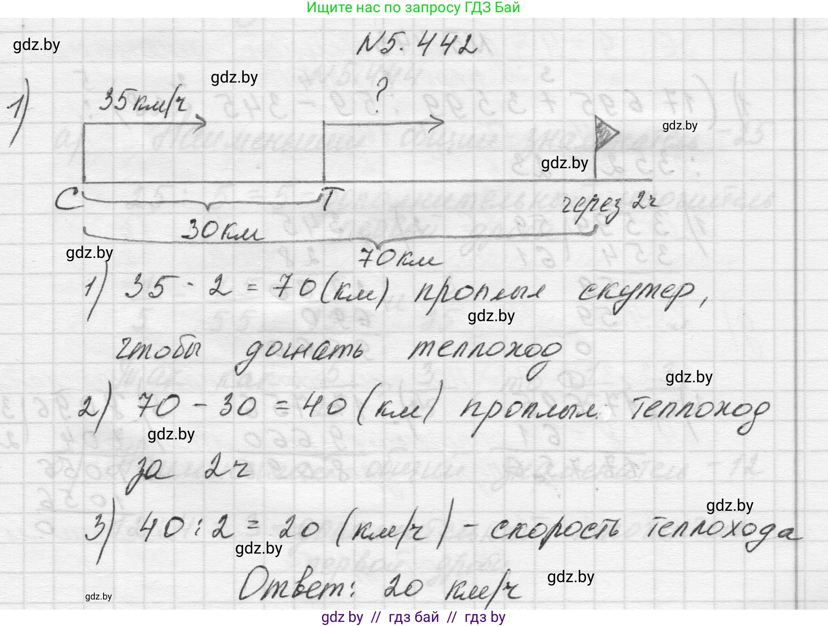 Математика, 5 класс Учебник, авторы: Виленкин Наум Яковлевич, Жохов Владимир Иванович, Чесноков Александр Семёнович, Александрова Лилия Александровна, Шварцбурд Семён Исаакович, издательство Просвещение, Москва, 2023, белого цвета, Часть 2, страница 71, номер 5.442, Решение 1