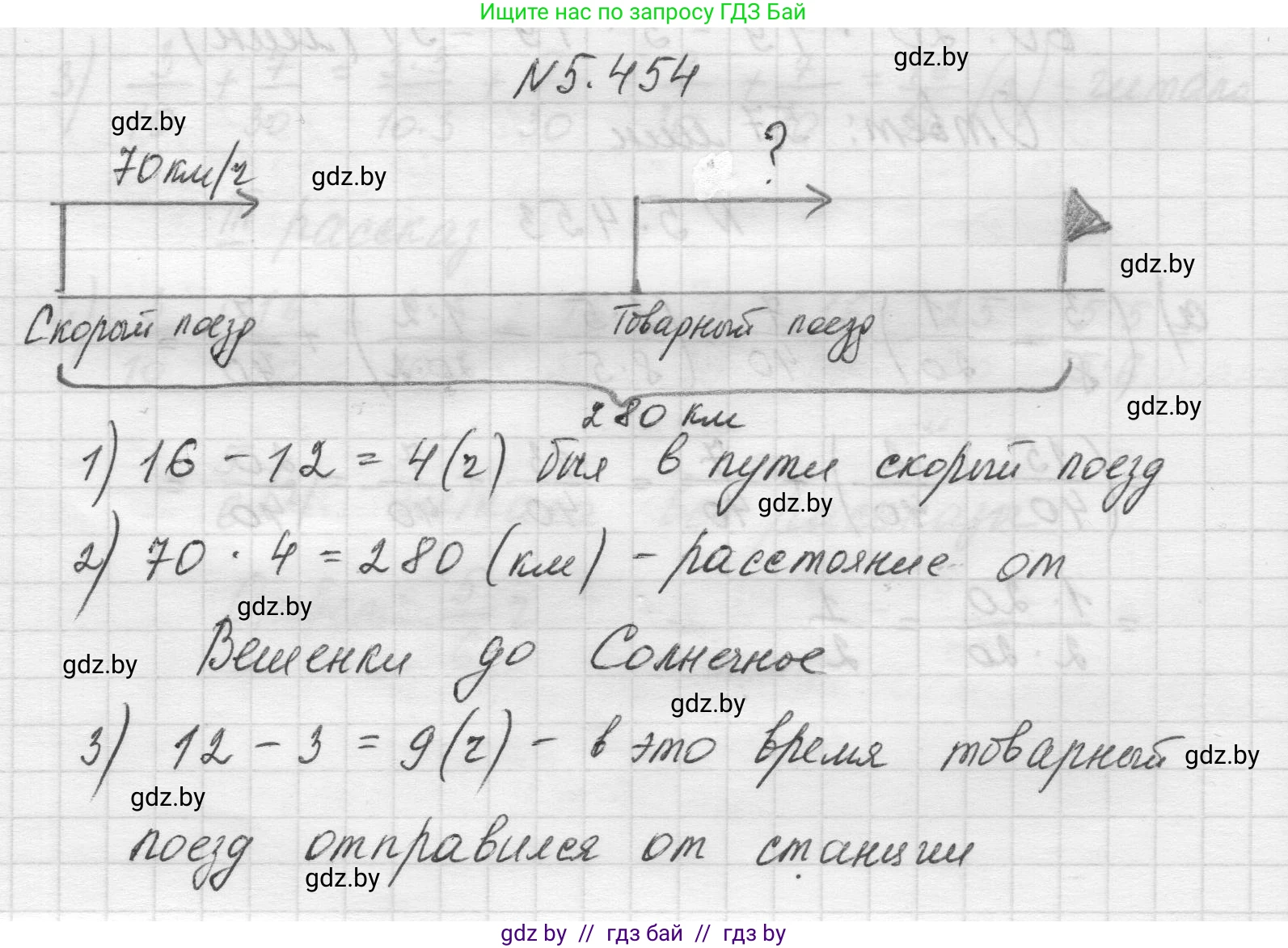 Математика, 5 класс Учебник, авторы: Виленкин Наум Яковлевич, Жохов Владимир Иванович, Чесноков Александр Семёнович, Александрова Лилия Александровна, Шварцбурд Семён Исаакович, издательство Просвещение, Москва, 2023, белого цвета, Часть 2, страница 72, номер 5.454, Решение 1
