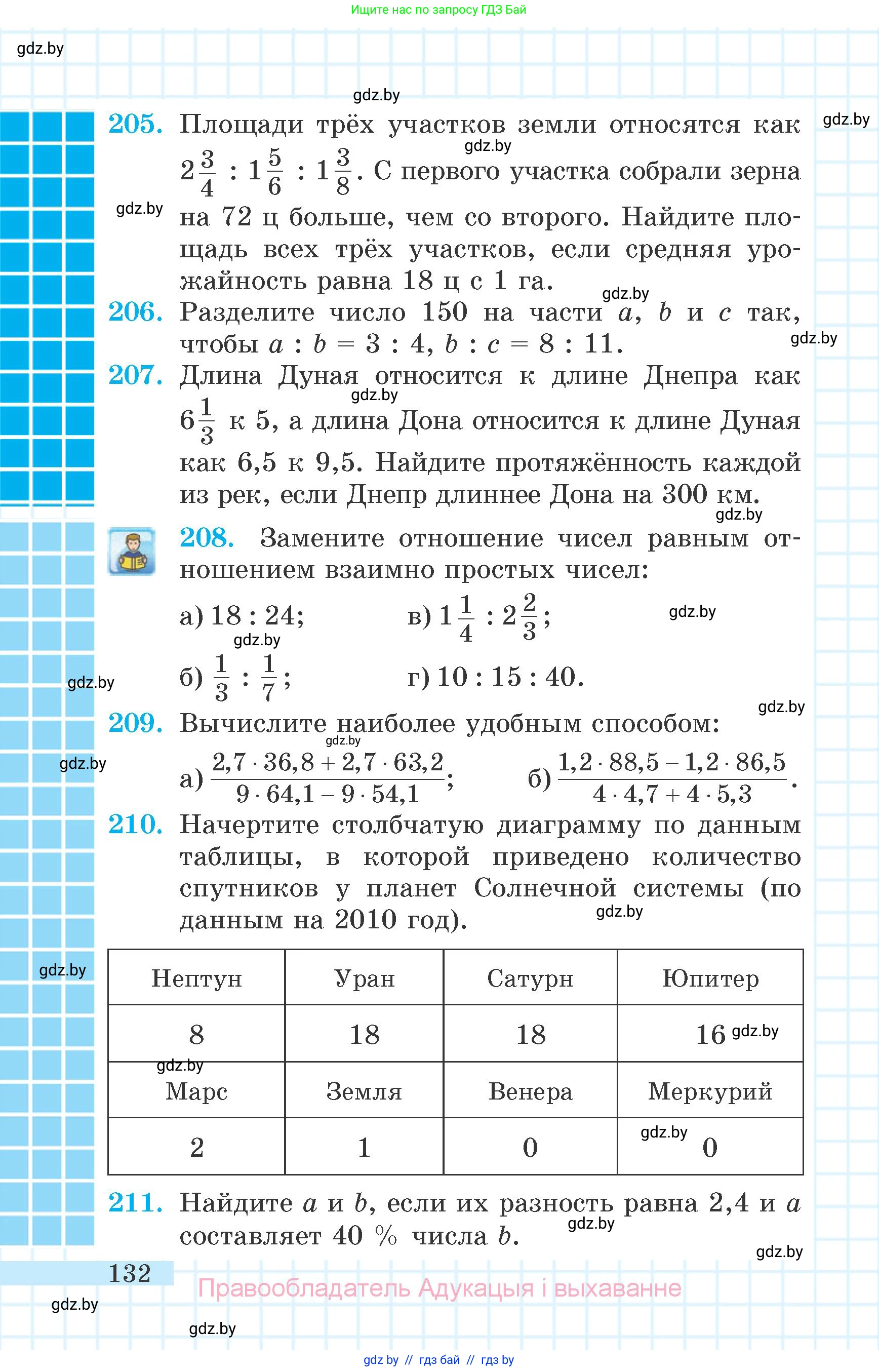Математика, 6 класс Учебник, авторы: Герасимов Валерий Дмитриевич, Пирютко Ольга Николаевна, издательство Адукацыя i выхаванне, Минск, 2022, белого цвета, страница 132