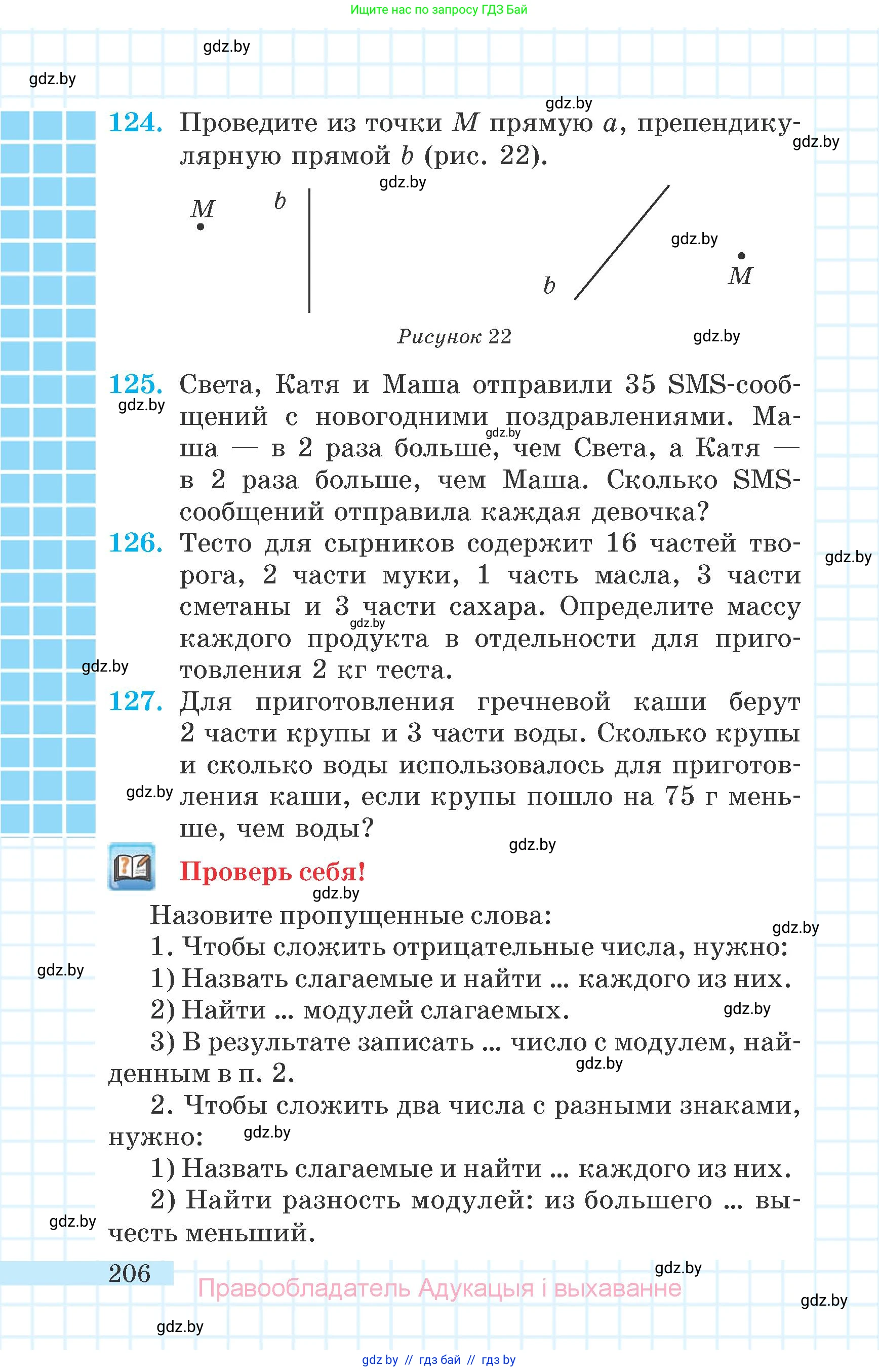 Математика, 6 класс Учебник, авторы: Герасимов Валерий Дмитриевич, Пирютко Ольга Николаевна, издательство Адукацыя i выхаванне, Минск, 2022, белого цвета, страница 206