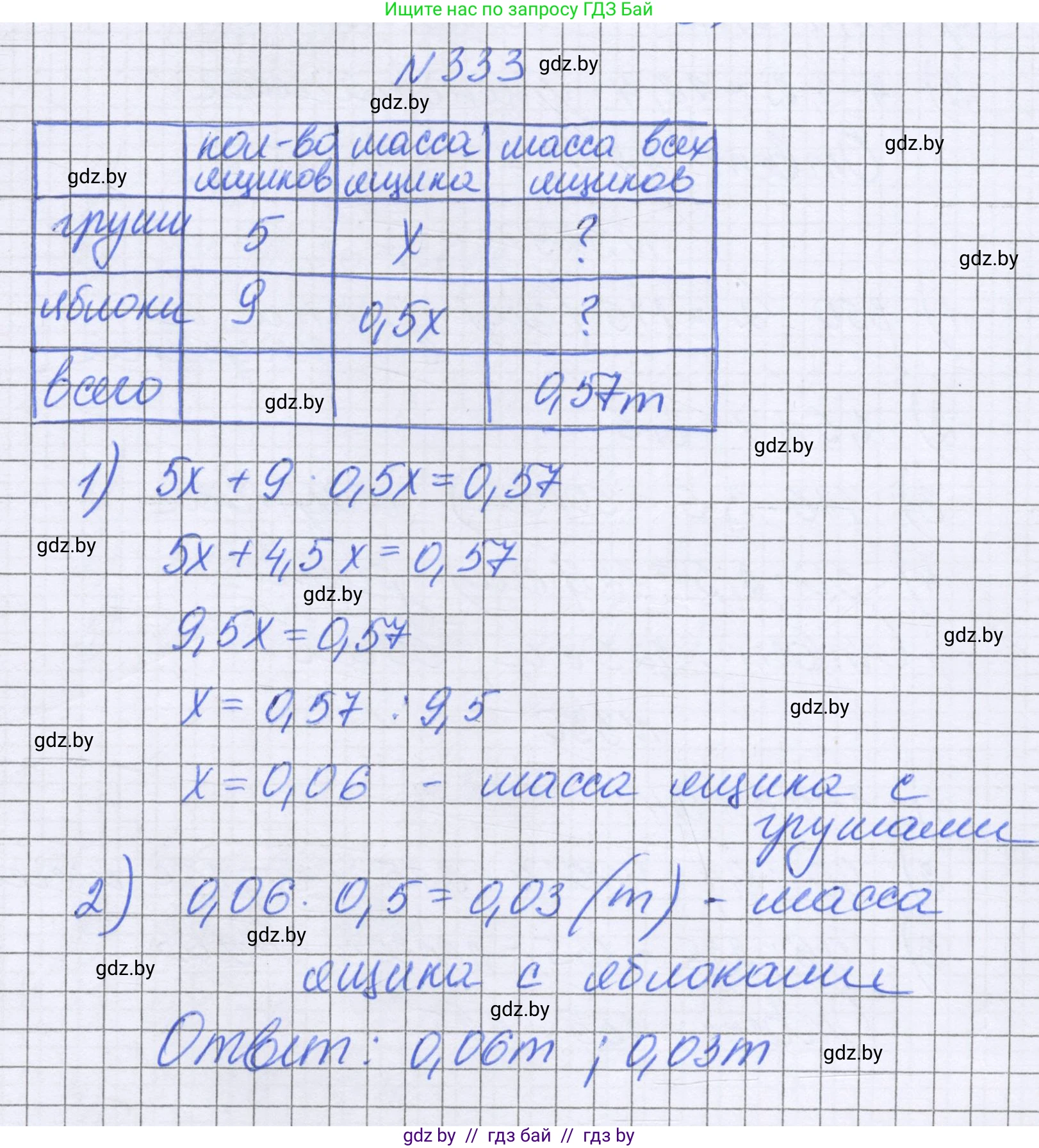 Математика, 6 класс Учебник, авторы: Герасимов Валерий Дмитриевич, Пирютко Ольга Николаевна, издательство Адукацыя i выхаванне, Минск, 2022, белого цвета, страница 65, номер 333, Решение
