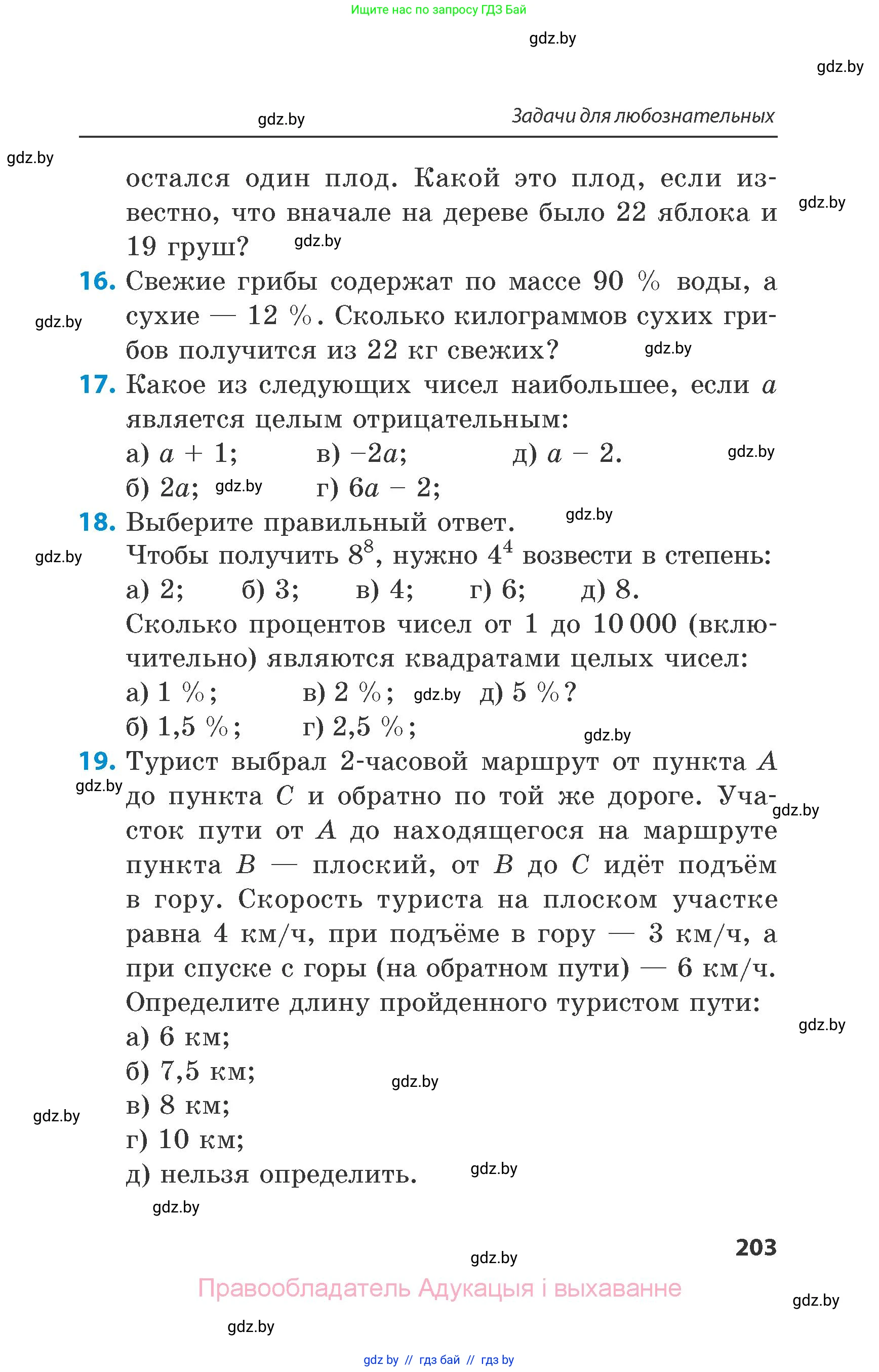 Математика, 6 класс Сборник задач, авторы: Пирютко Ольга Николаевна, Терешко Оксана Александровна, издательство Адукацыя i выхаванне, Минск, 2020, салатового цвета, страница 203