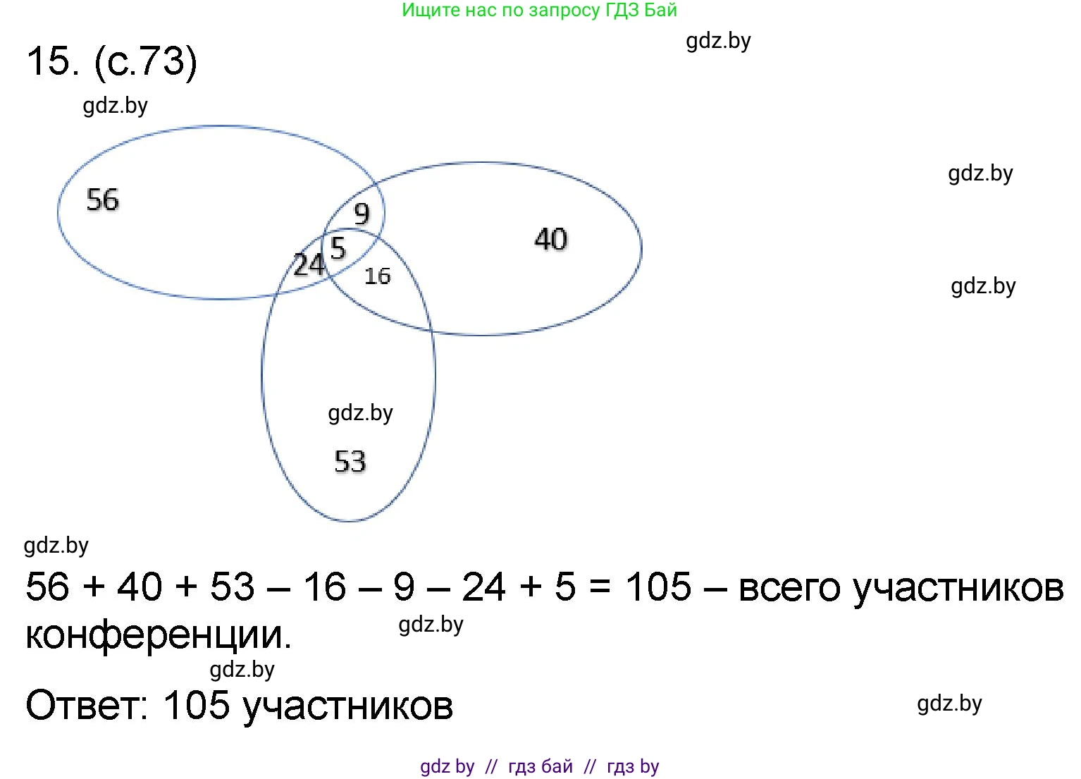Математика, 6 класс Сборник задач, авторы: Пирютко Ольга Николаевна, Терешко Оксана Александровна, издательство Адукацыя i выхаванне, Минск, 2020, салатового цвета, страница 73, номер 15, Решение
