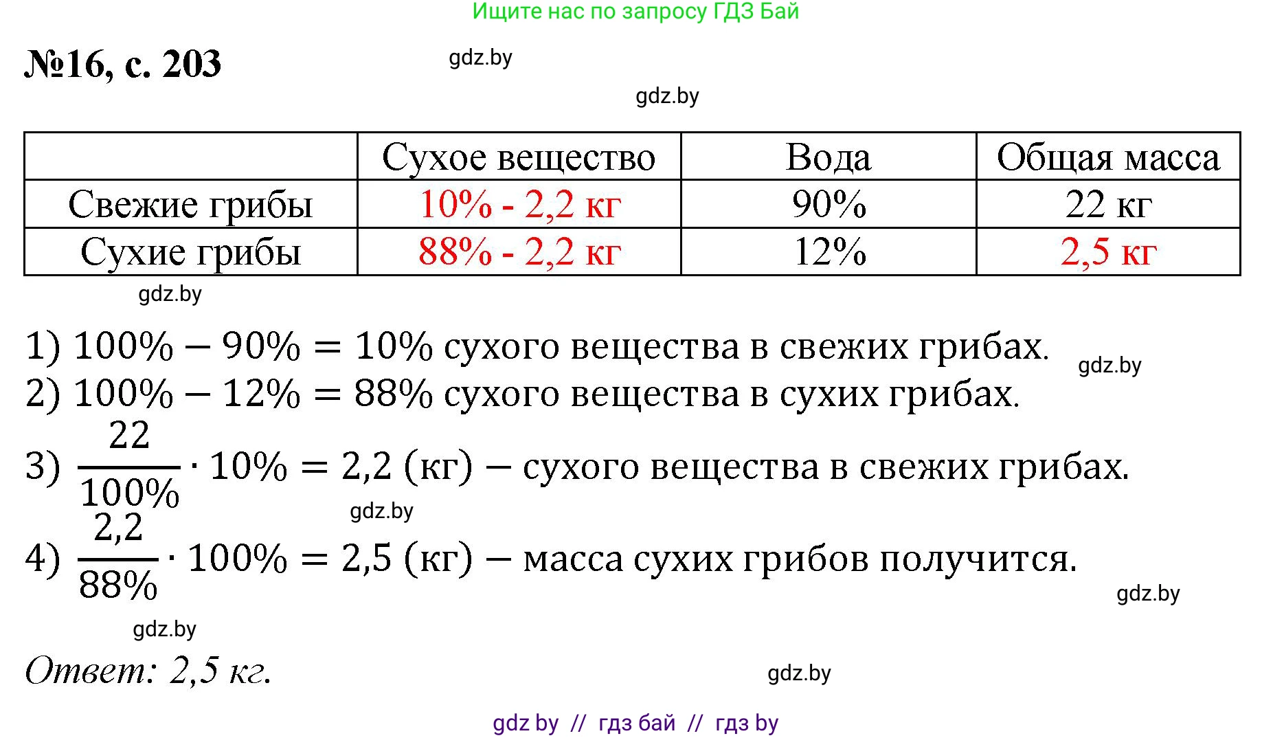 Математика, 6 класс Сборник задач, авторы: Пирютко Ольга Николаевна, Терешко Оксана Александровна, издательство Адукацыя i выхаванне, Минск, 2020, салатового цвета, страница 203, номер 16, Решение