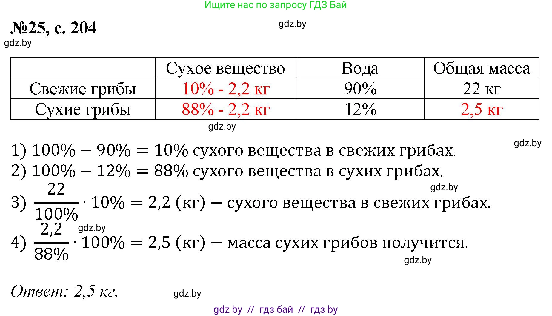 Математика, 6 класс Сборник задач, авторы: Пирютко Ольга Николаевна, Терешко Оксана Александровна, издательство Адукацыя i выхаванне, Минск, 2020, салатового цвета, страница 204, номер 25, Решение