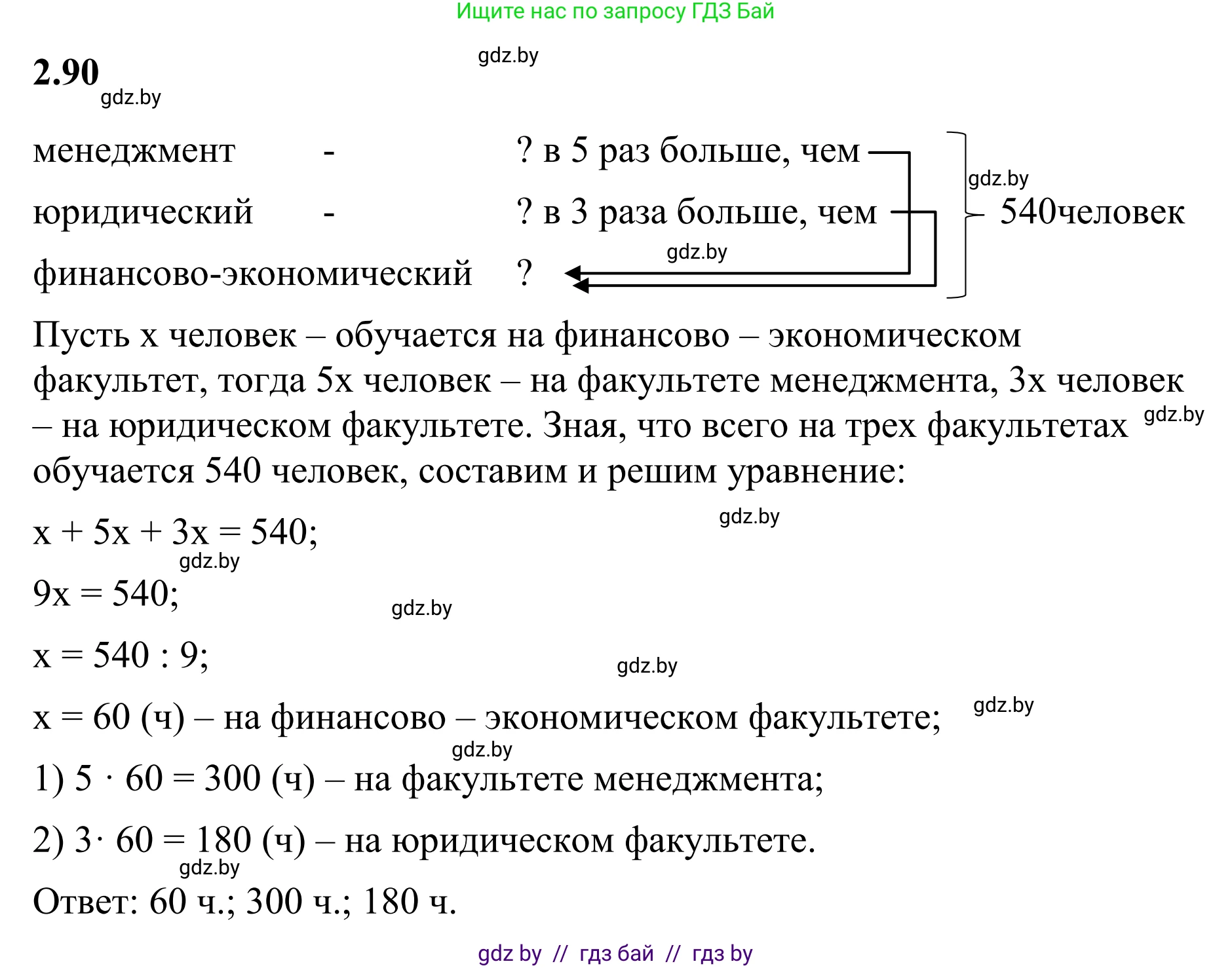 Математика, 6 класс Учебник, авторы: Виленкин Наум Яковлевич, Жохов Владимир Иванович, Чесноков Александр Семёнович, Александрова Лилия Александровна, Шварцбурд Семён Исаакович, издательство Просвещение, Москва, 2023, белого цвета, Часть 1, страница 54, номер 2.90, Решение 1