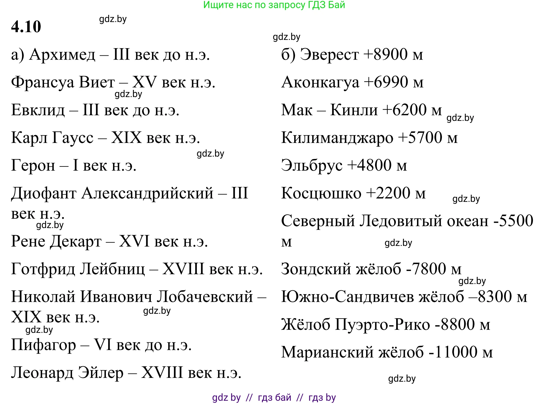 Математика, 6 класс Учебник, авторы: Виленкин Наум Яковлевич, Жохов Владимир Иванович, Чесноков Александр Семёнович, Александрова Лилия Александровна, Шварцбурд Семён Исаакович, издательство Просвещение, Москва, 2023, белого цвета, Часть 2, страница 10, номер 4.10, Решение 1