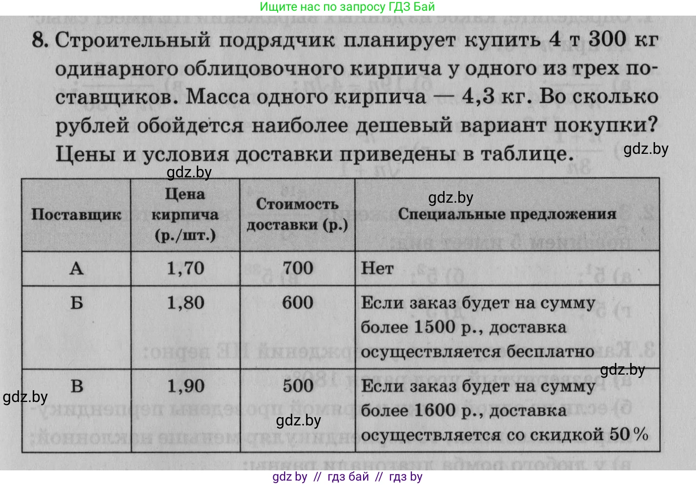 Математика, 9 класс сборник заданий для выпускного экзамена, авторы: Беняш-Кривец Валерий Вацлавович, Цыбулько Оксана Евгеньевна, Пирютко Ольга Николаевна, Казаков Валерий Владимирович, издательство Академия образования, Минск, 2024, страница 115, номер 8, Условие
