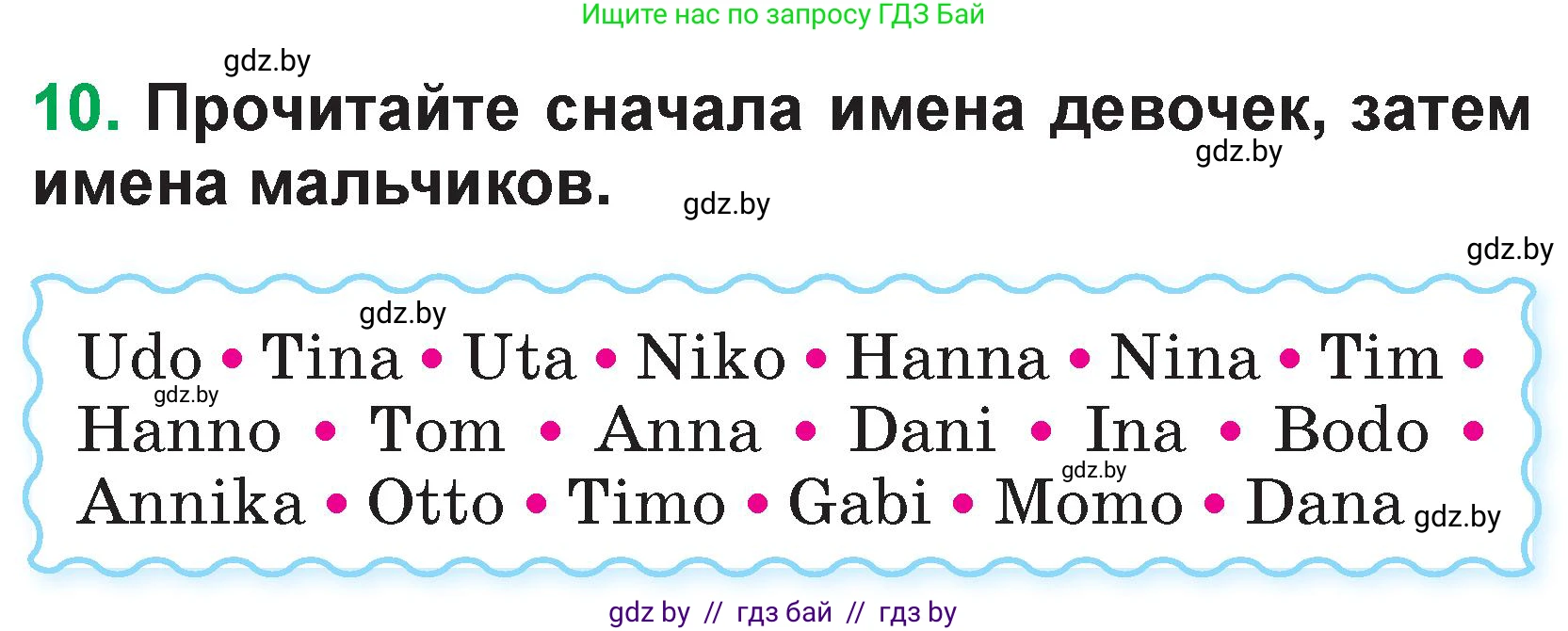 Немецкий язык (Deutsch), 3 класс Учебник (Schülerbuch), авторы: Будько Антонина Филипповна (Budjko Antonina), Урбанович Инна Ювинальевна (Urbanowitsch Ina), издательство Вышэйшая школа, Минск, 2018, бирюзового цвета, Часть 1, страница 15, номер 10, Условие