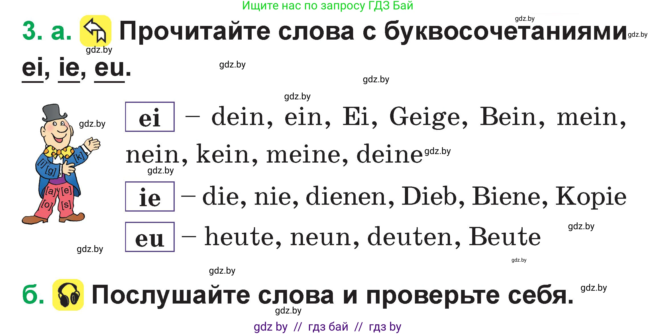Немецкий язык (Deutsch), 3 класс Учебник (Schülerbuch), авторы: Будько Антонина Филипповна (Budjko Antonina), Урбанович Инна Ювинальевна (Urbanowitsch Ina), издательство Вышэйшая школа, Минск, 2018, бирюзового цвета, Часть 1, страница 17, номер 3, Условие