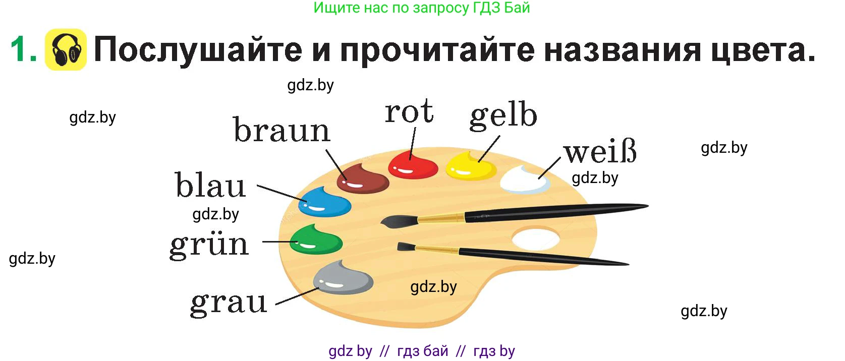 Немецкий язык (Deutsch), 3 класс Учебник (Schülerbuch), авторы: Будько Антонина Филипповна (Budjko Antonina), Урбанович Инна Ювинальевна (Urbanowitsch Ina), издательство Вышэйшая школа, Минск, 2018, бирюзового цвета, Часть 1, страница 49, номер 1, Условие