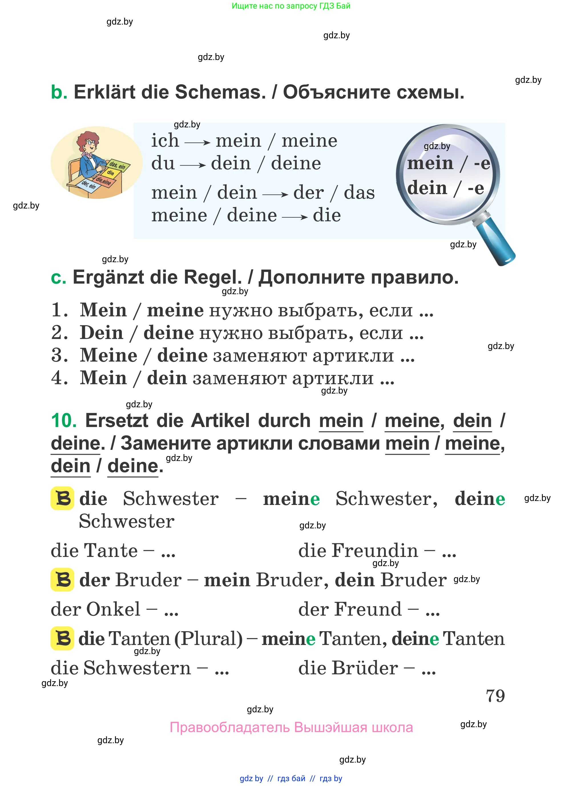 Немецкий язык (Deutsch), 3 класс Учебник (Schülerbuch), авторы: Будько Антонина Филипповна (Budjko Antonina), Урбанович Инна Ювинальевна (Urbanowitsch Ina), издательство Вышэйшая школа, Минск, 2018, бирюзового цвета, Часть 1, страница 79