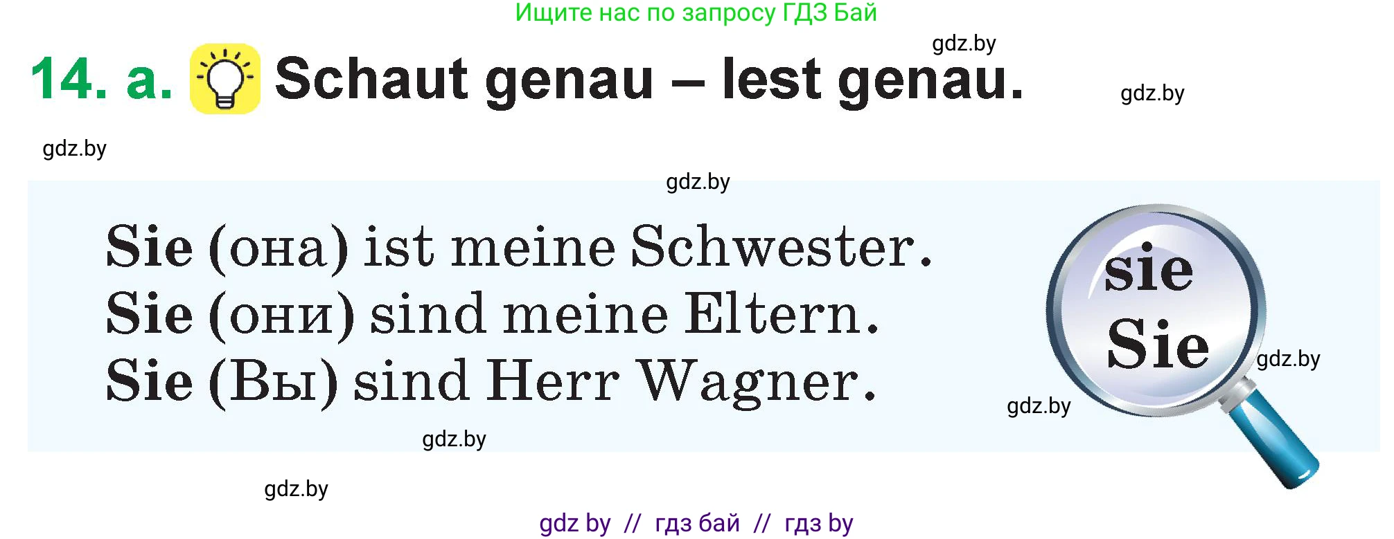 Немецкий язык (Deutsch), 3 класс Учебник (Schülerbuch), авторы: Будько Антонина Филипповна (Budjko Antonina), Урбанович Инна Ювинальевна (Urbanowitsch Ina), издательство Вышэйшая школа, Минск, 2018, бирюзового цвета, Часть 1, страница 81, номер 14, Условие