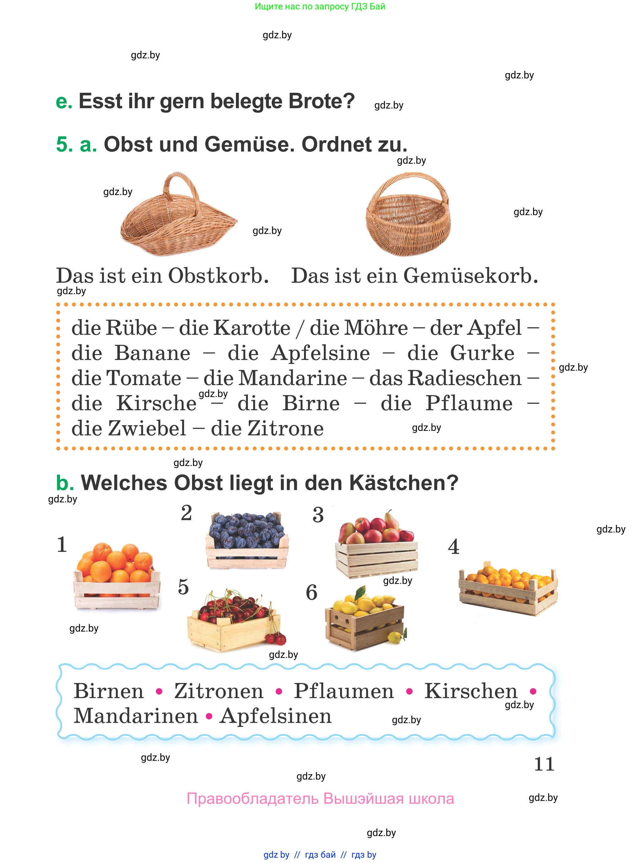 Немецкий язык (Deutsch), 3 класс Учебник (Schülerbuch), авторы: Будько Антонина Филипповна (Budjko Antonina), Урбанович Инна Ювинальевна (Urbanowitsch Ina), издательство Вышэйшая школа, Минск, 2018, бирюзового цвета, Часть 2, страница 11