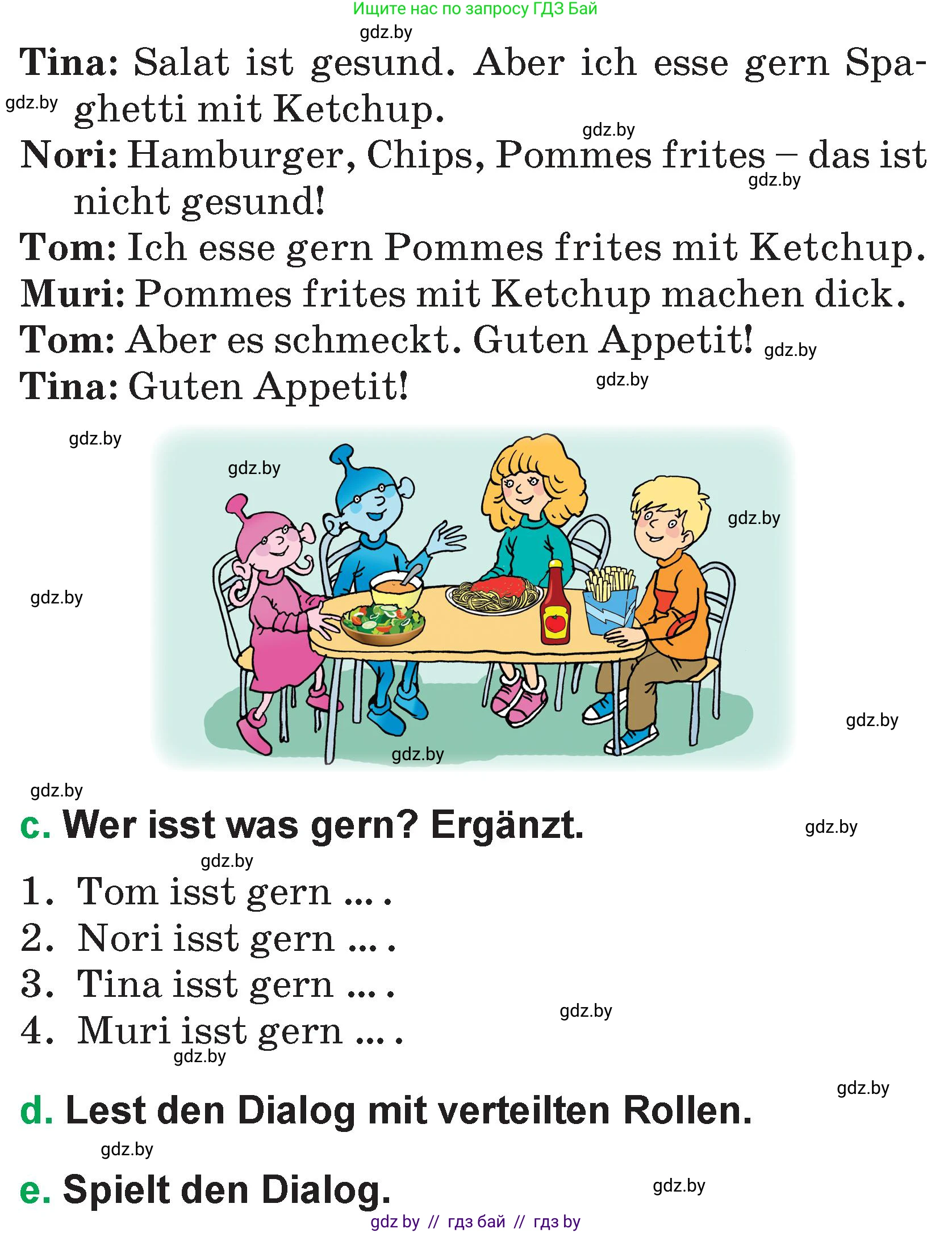 Немецкий язык (Deutsch), 3 класс Учебник (Schülerbuch), авторы: Будько Антонина Филипповна (Budjko Antonina), Урбанович Инна Ювинальевна (Urbanowitsch Ina), издательство Вышэйшая школа, Минск, 2018, бирюзового цвета, Часть 2, страница 6, номер 1, Условие (продолжение 2)