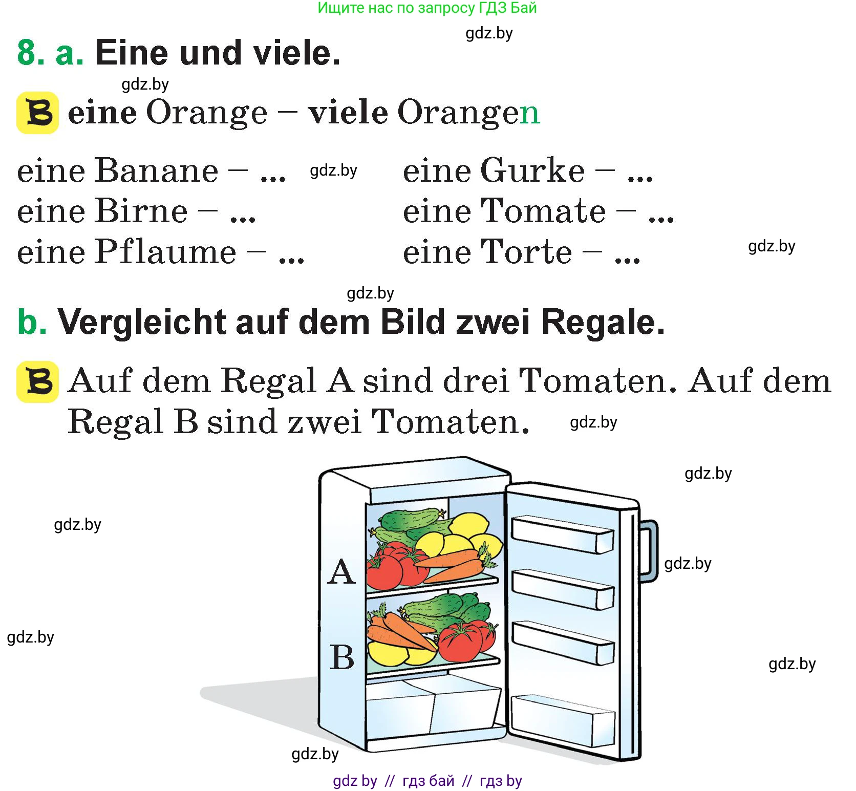 Немецкий язык (Deutsch), 3 класс Учебник (Schülerbuch), авторы: Будько Антонина Филипповна (Budjko Antonina), Урбанович Инна Ювинальевна (Urbanowitsch Ina), издательство Вышэйшая школа, Минск, 2018, бирюзового цвета, Часть 2, страница 14, номер 8, Условие
