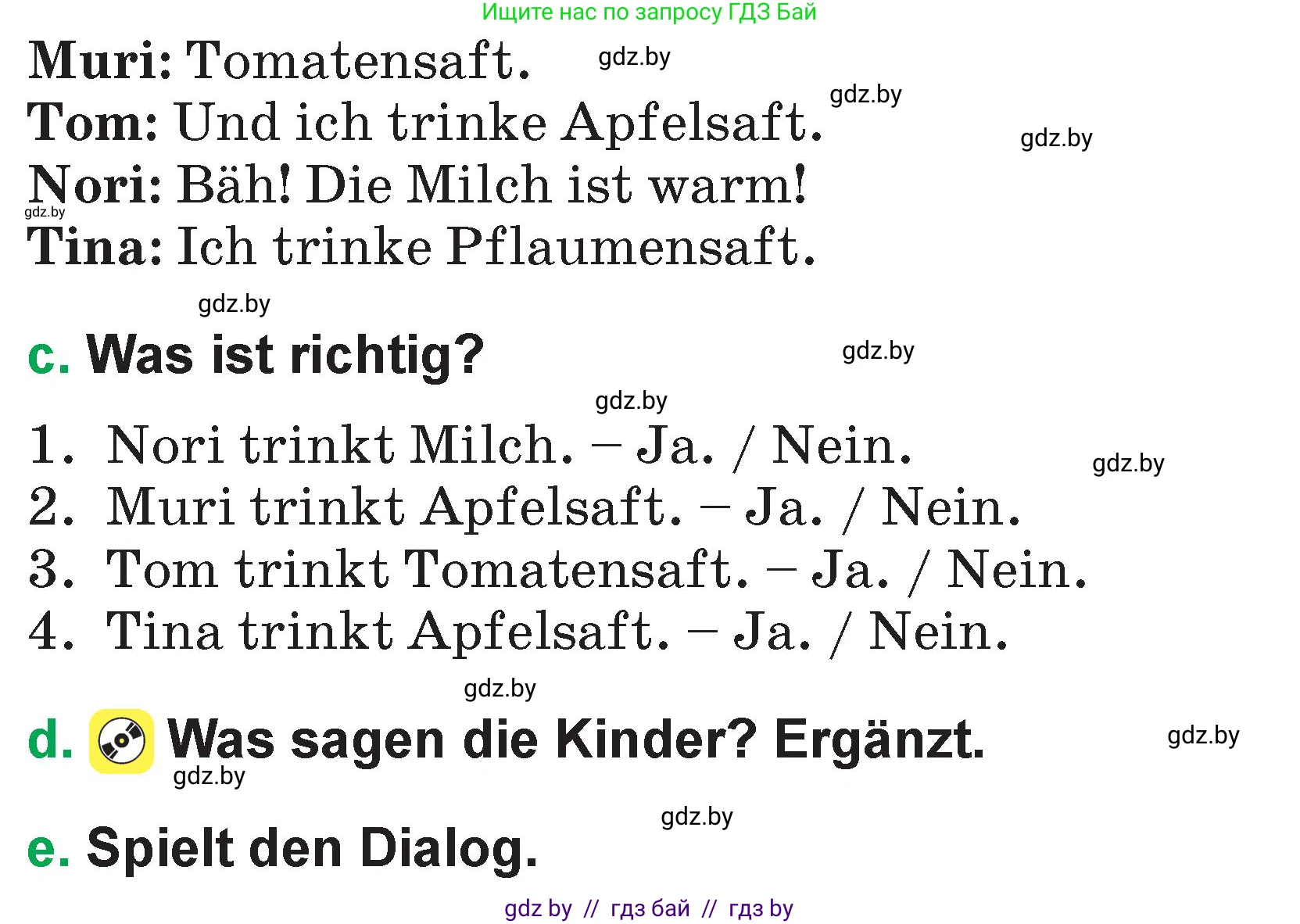 Немецкий язык (Deutsch), 3 класс Учебник (Schülerbuch), авторы: Будько Антонина Филипповна (Budjko Antonina), Урбанович Инна Ювинальевна (Urbanowitsch Ina), издательство Вышэйшая школа, Минск, 2018, бирюзового цвета, Часть 2, страница 18, номер 1, Условие (продолжение 2)