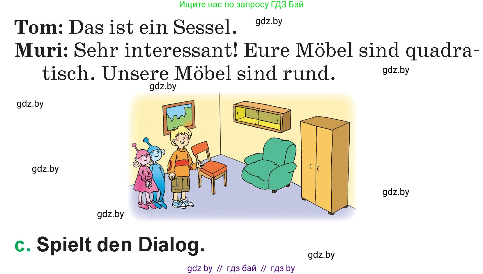 Немецкий язык (Deutsch), 3 класс Учебник (Schülerbuch), авторы: Будько Антонина Филипповна (Budjko Antonina), Урбанович Инна Ювинальевна (Urbanowitsch Ina), издательство Вышэйшая школа, Минск, 2018, бирюзового цвета, Часть 2, страница 37, номер 1, Условие (продолжение 2)
