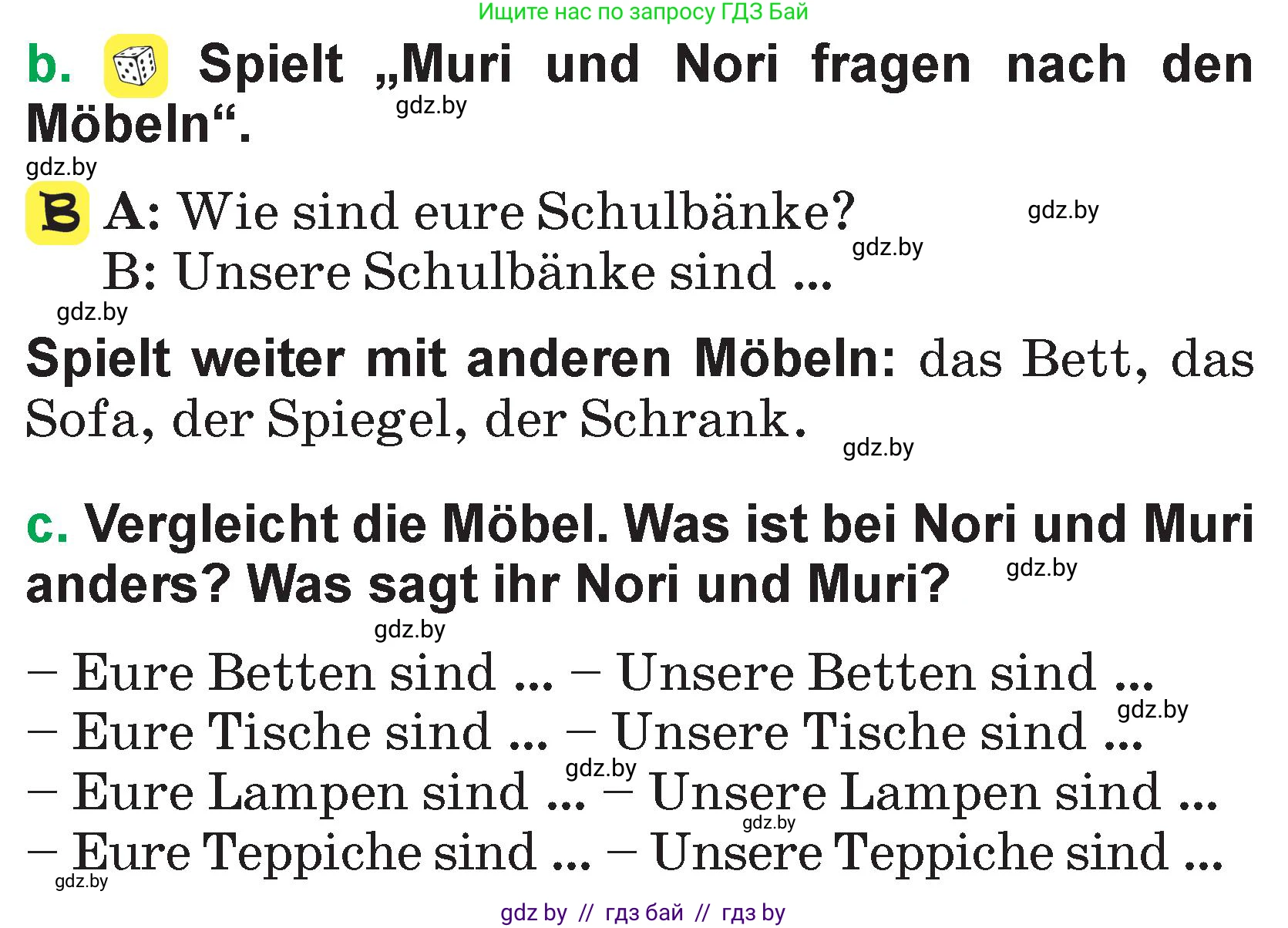 Немецкий язык (Deutsch), 3 класс Учебник (Schülerbuch), авторы: Будько Антонина Филипповна (Budjko Antonina), Урбанович Инна Ювинальевна (Urbanowitsch Ina), издательство Вышэйшая школа, Минск, 2018, бирюзового цвета, Часть 2, страница 54, номер 4, Условие (продолжение 2)