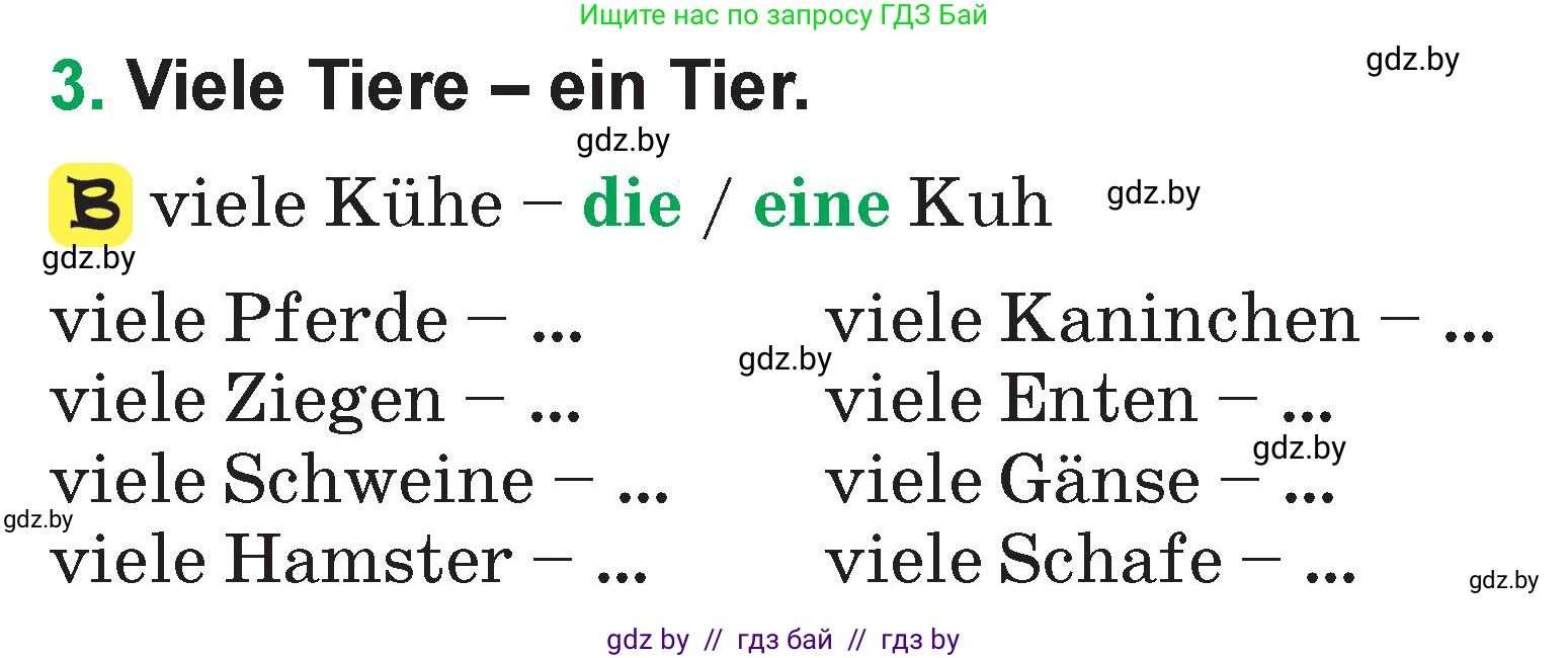Немецкий язык (Deutsch), 3 класс Учебник (Schülerbuch), авторы: Будько Антонина Филипповна (Budjko Antonina), Урбанович Инна Ювинальевна (Urbanowitsch Ina), издательство Вышэйшая школа, Минск, 2018, бирюзового цвета, Часть 2, страница 62, номер 3, Условие