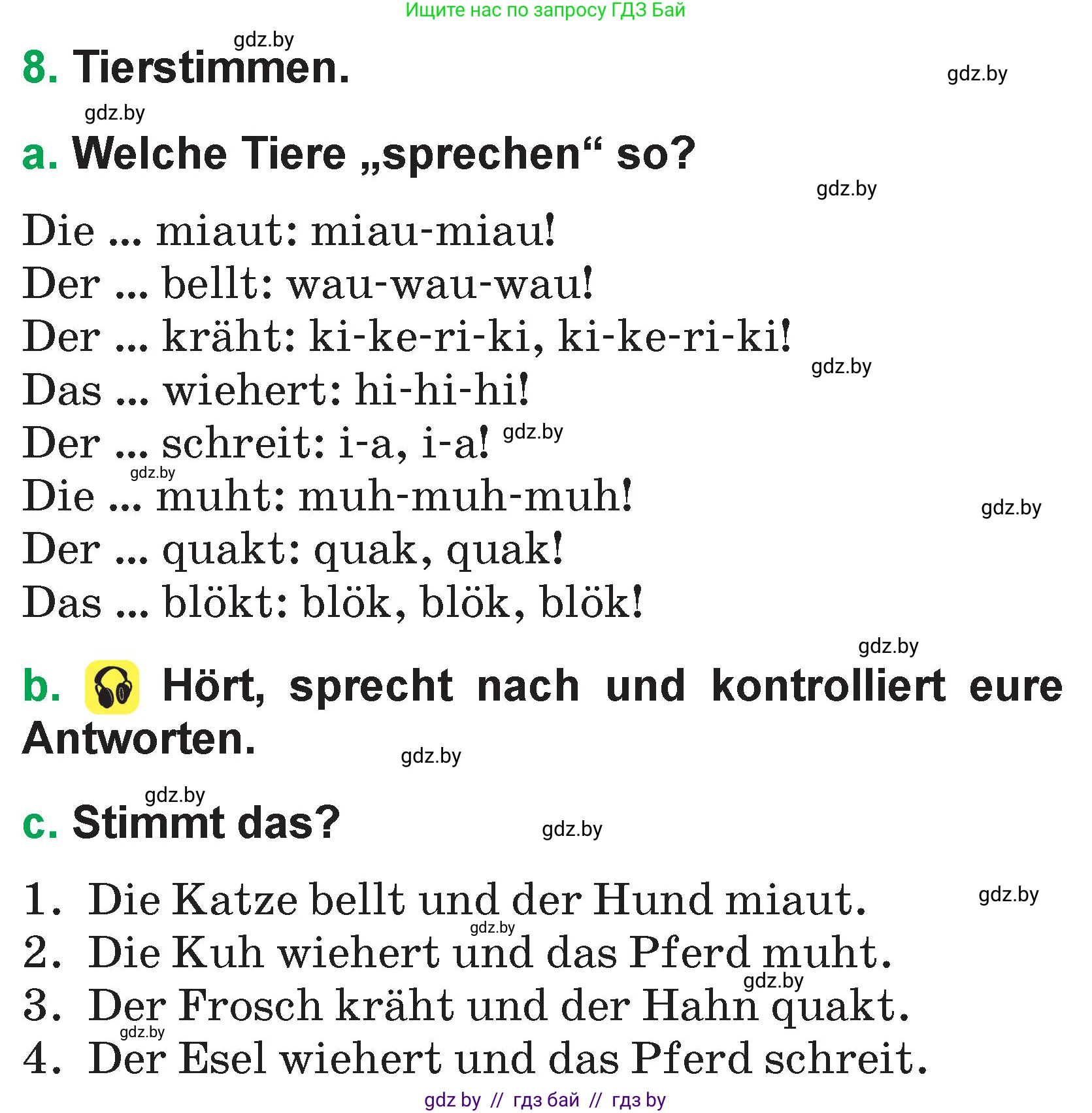 Немецкий язык (Deutsch), 3 класс Учебник (Schülerbuch), авторы: Будько Антонина Филипповна (Budjko Antonina), Урбанович Инна Ювинальевна (Urbanowitsch Ina), издательство Вышэйшая школа, Минск, 2018, бирюзового цвета, Часть 2, страница 65, номер 8, Условие
