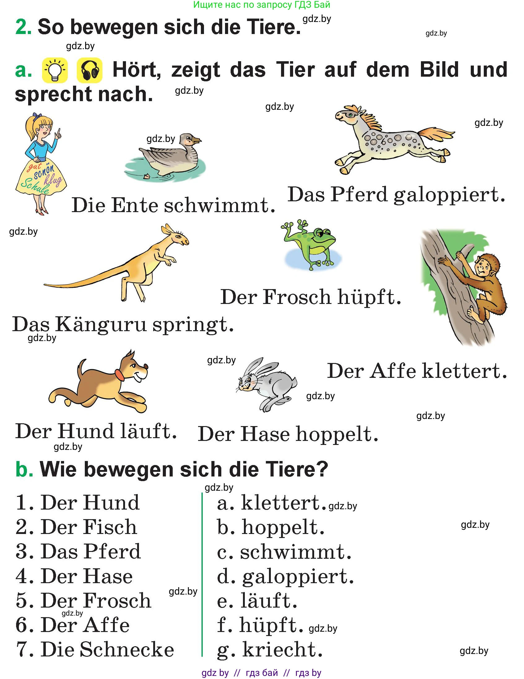 Немецкий язык (Deutsch), 3 класс Учебник (Schülerbuch), авторы: Будько Антонина Филипповна (Budjko Antonina), Урбанович Инна Ювинальевна (Urbanowitsch Ina), издательство Вышэйшая школа, Минск, 2018, бирюзового цвета, Часть 2, страница 84, номер 2, Условие