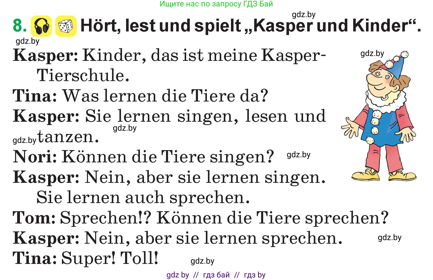 Немецкий язык (Deutsch), 3 класс Учебник (Schülerbuch), авторы: Будько Антонина Филипповна (Budjko Antonina), Урбанович Инна Ювинальевна (Urbanowitsch Ina), издательство Вышэйшая школа, Минск, 2018, бирюзового цвета, Часть 2, страница 90, номер 8, Условие