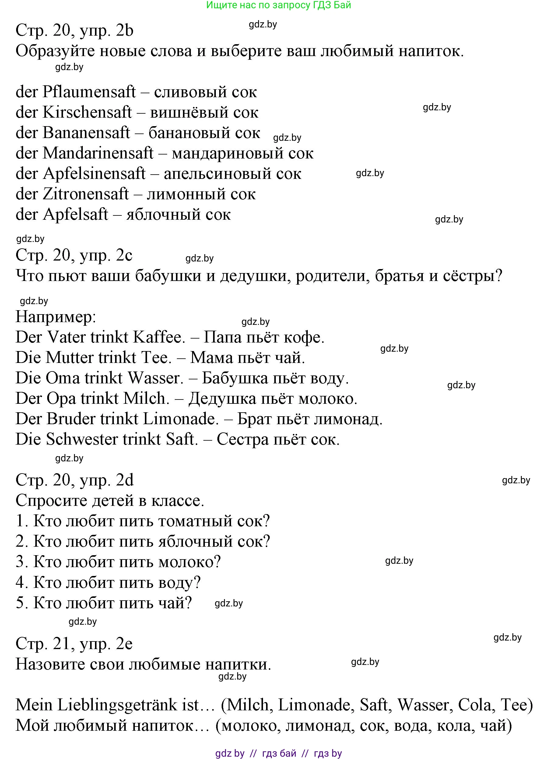 Немецкий язык (Deutsch), 3 класс Учебник (Schülerbuch), авторы: Будько Антонина Филипповна (Budjko Antonina), Урбанович Инна Ювинальевна (Urbanowitsch Ina), издательство Вышэйшая школа, Минск, 2018, бирюзового цвета, Часть 2, страница 19, номер 2, Решение (продолжение 2)
