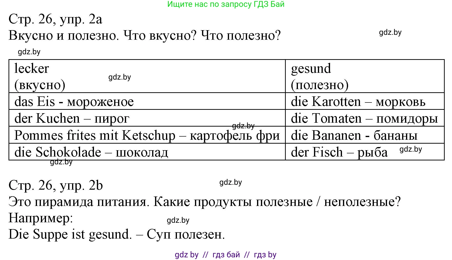 Немецкий язык (Deutsch), 3 класс Учебник (Schülerbuch), авторы: Будько Антонина Филипповна (Budjko Antonina), Урбанович Инна Ювинальевна (Urbanowitsch Ina), издательство Вышэйшая школа, Минск, 2018, бирюзового цвета, Часть 2, страница 26, номер 2, Решение
